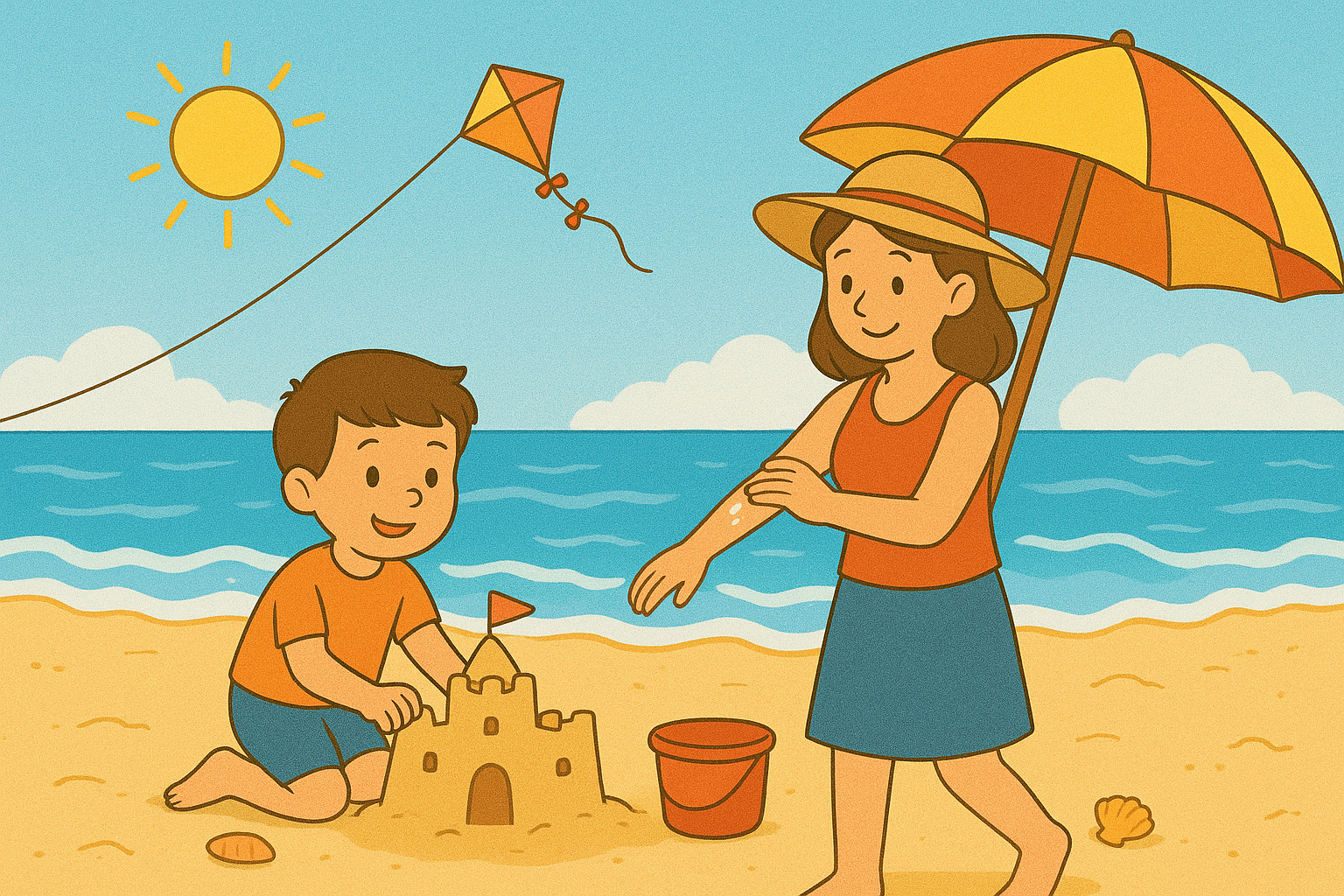 Une journée à la plage avec maman