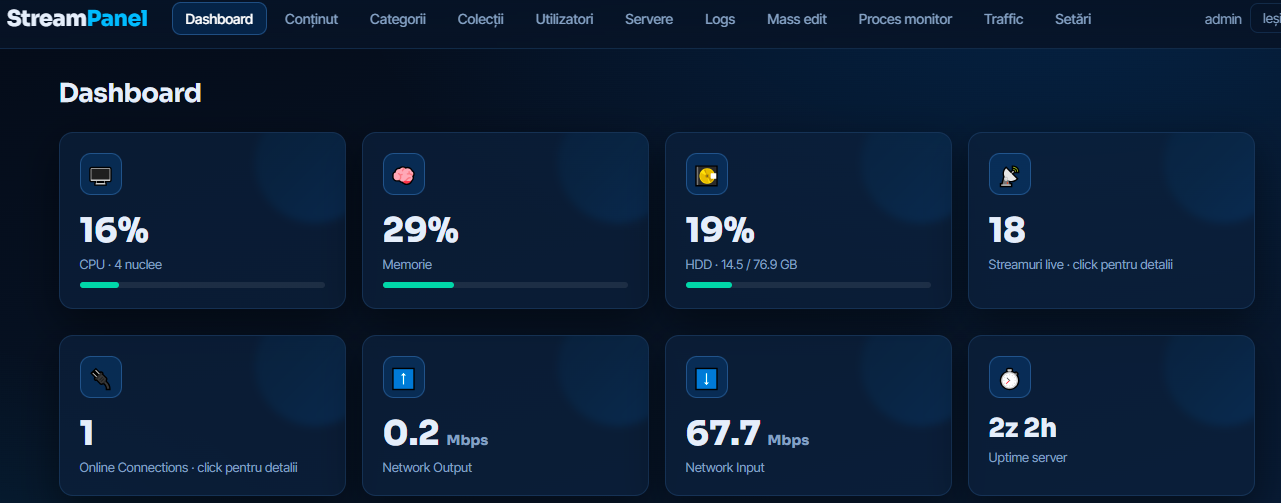 StreamPanel Dashboard