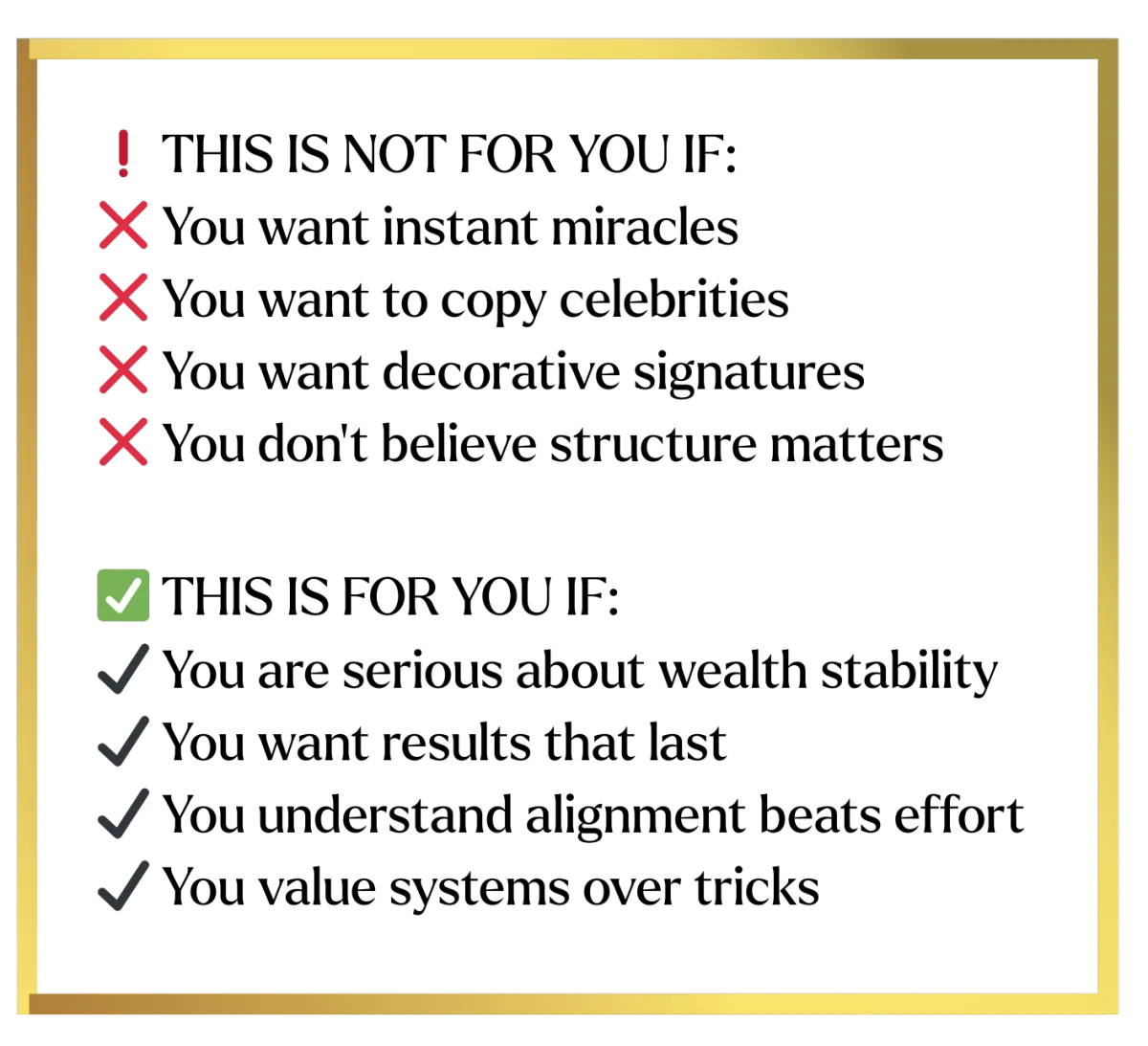 Signature Mistakes Checklist