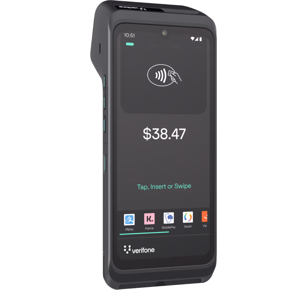 Verifone Victa portable Android smart payment terminal for mobile and countertop businesses