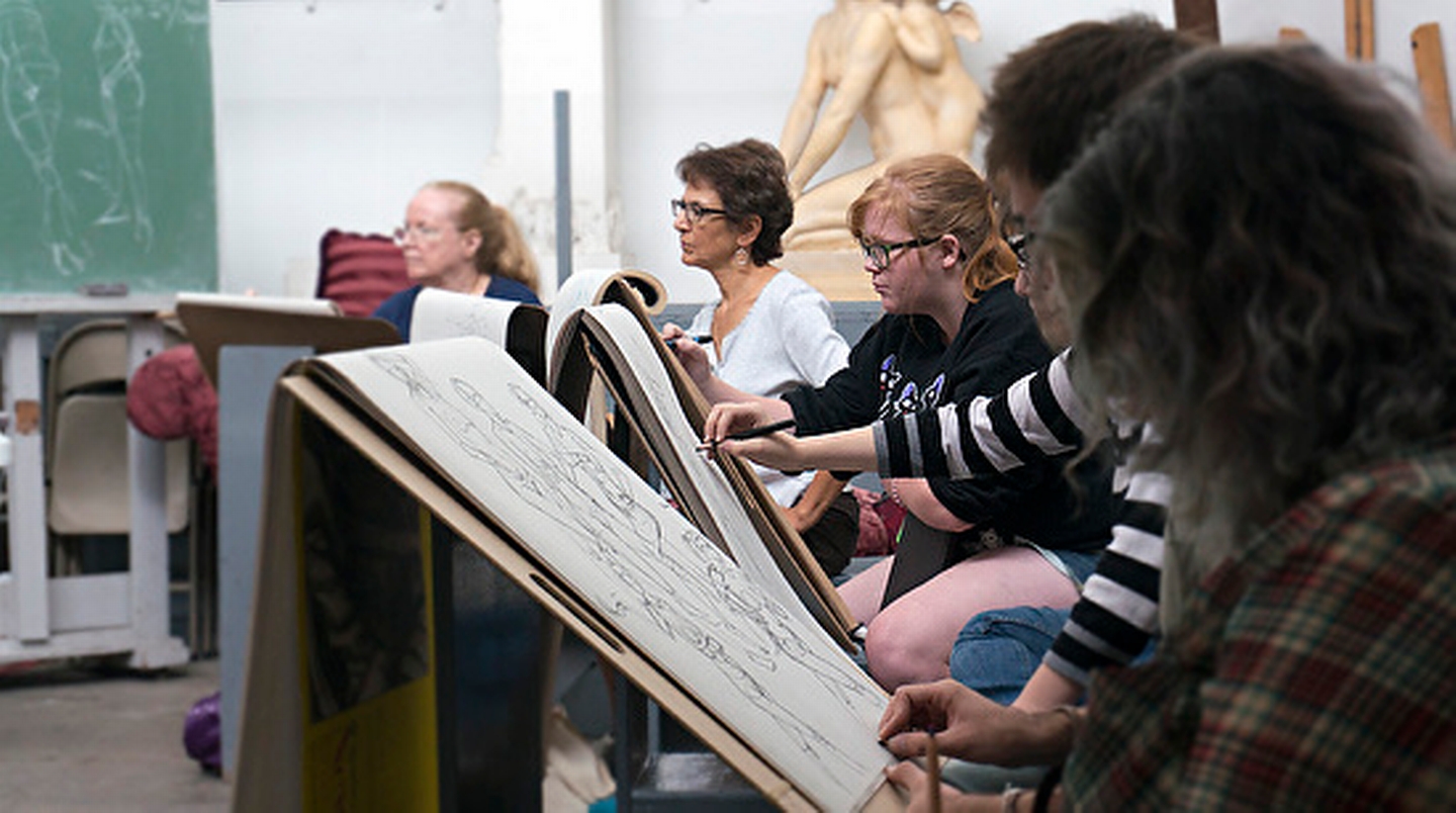 Artists at work in the Coppini Academy studio
