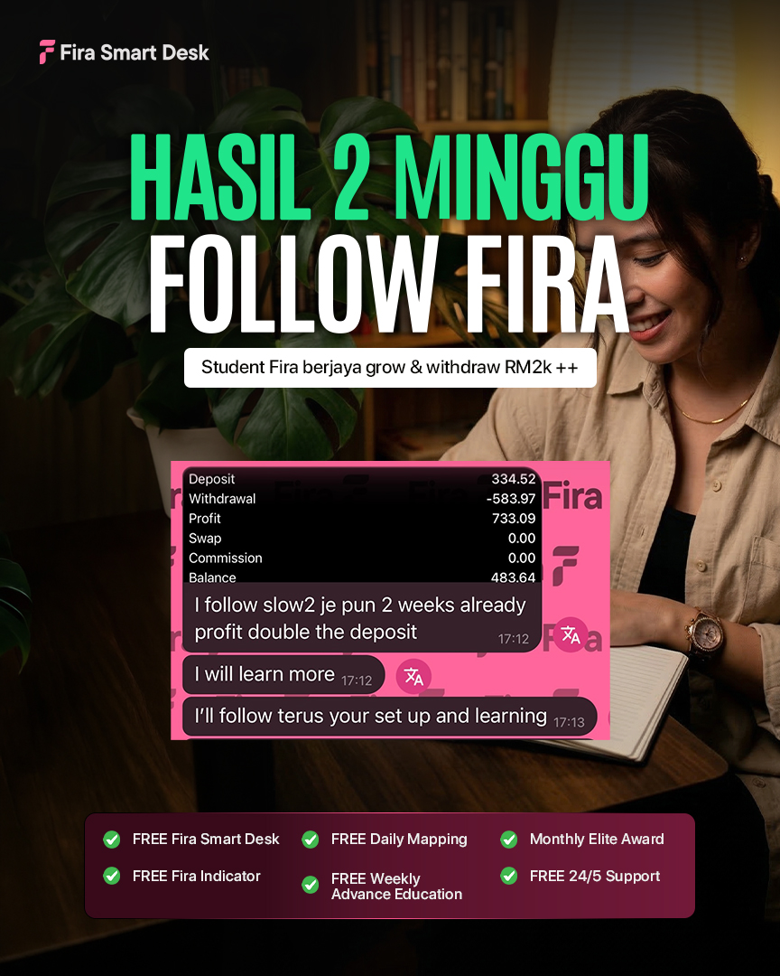 Hasil 2 Minggu Follow Fira — Student berjaya grow & withdraw RM2k++