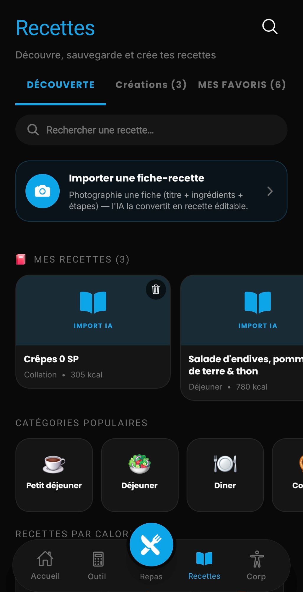 Recettes & Import IA