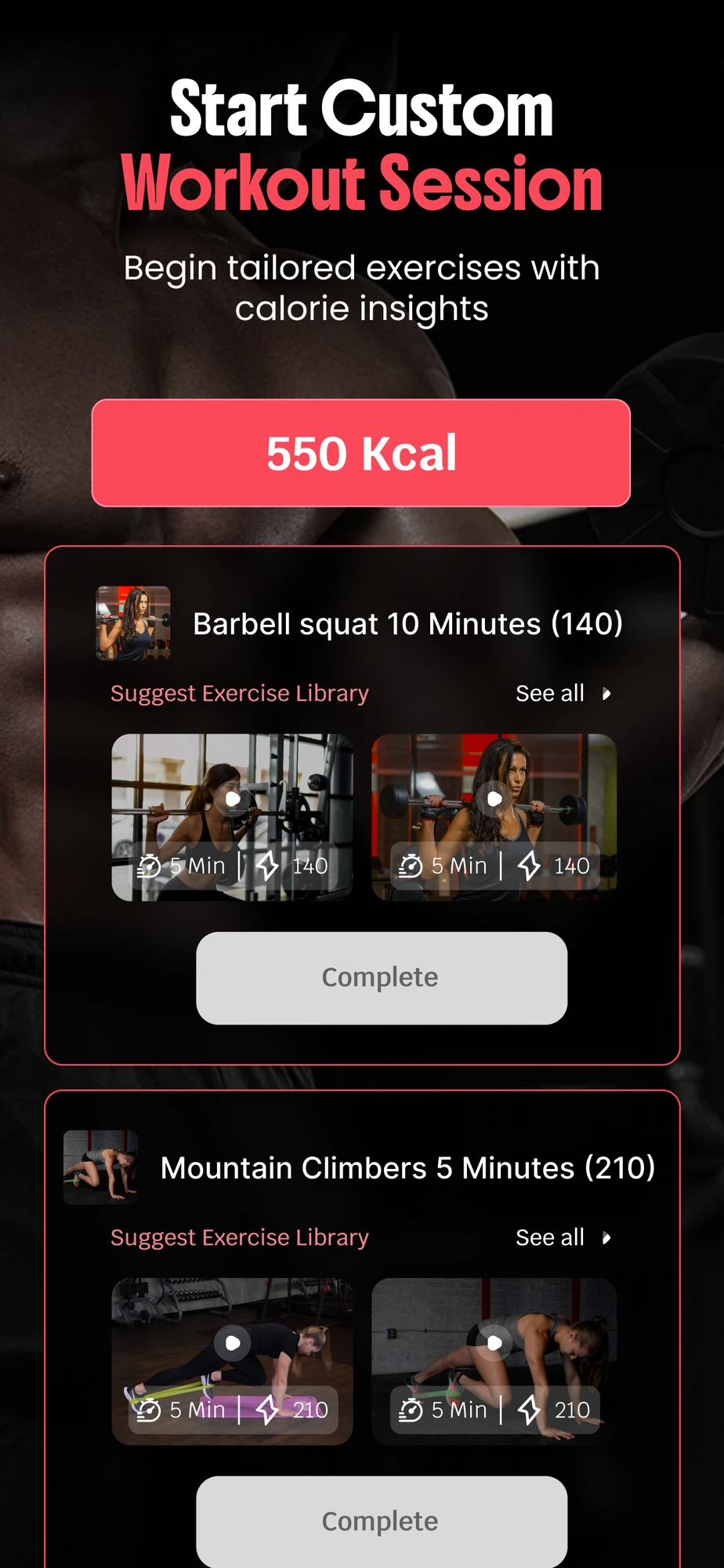 AlphaPulse Custom Workout Session screenshot