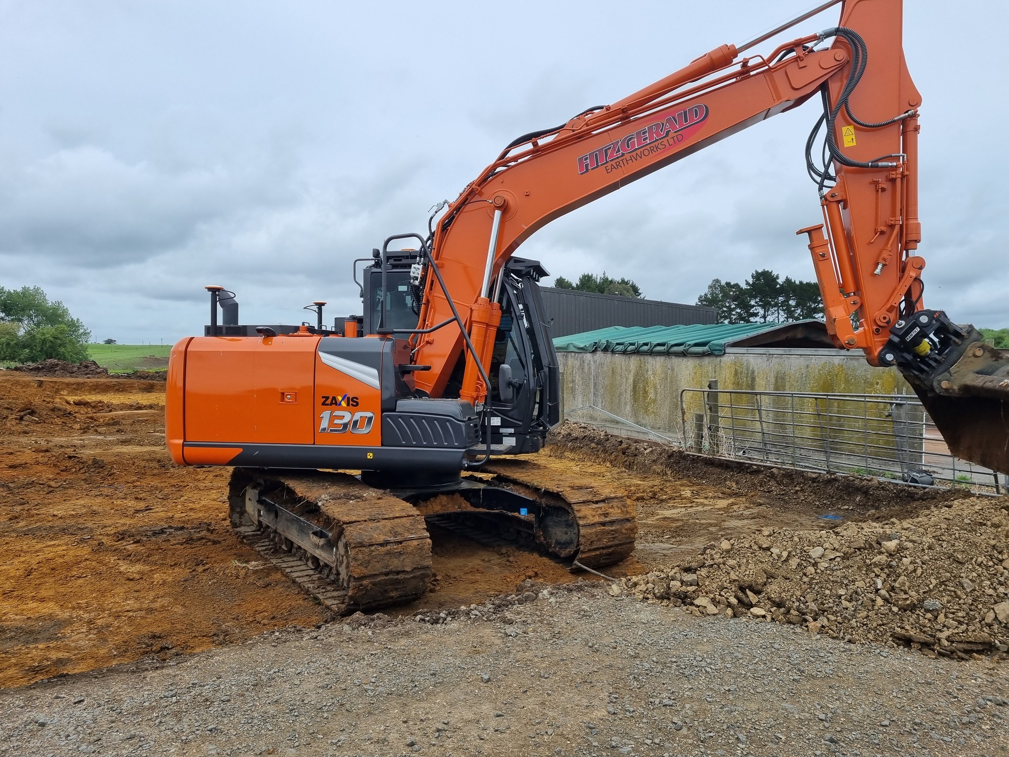 Fitzgerald Earthworks Ltd Hitachi Zaxis 130 excavator on site