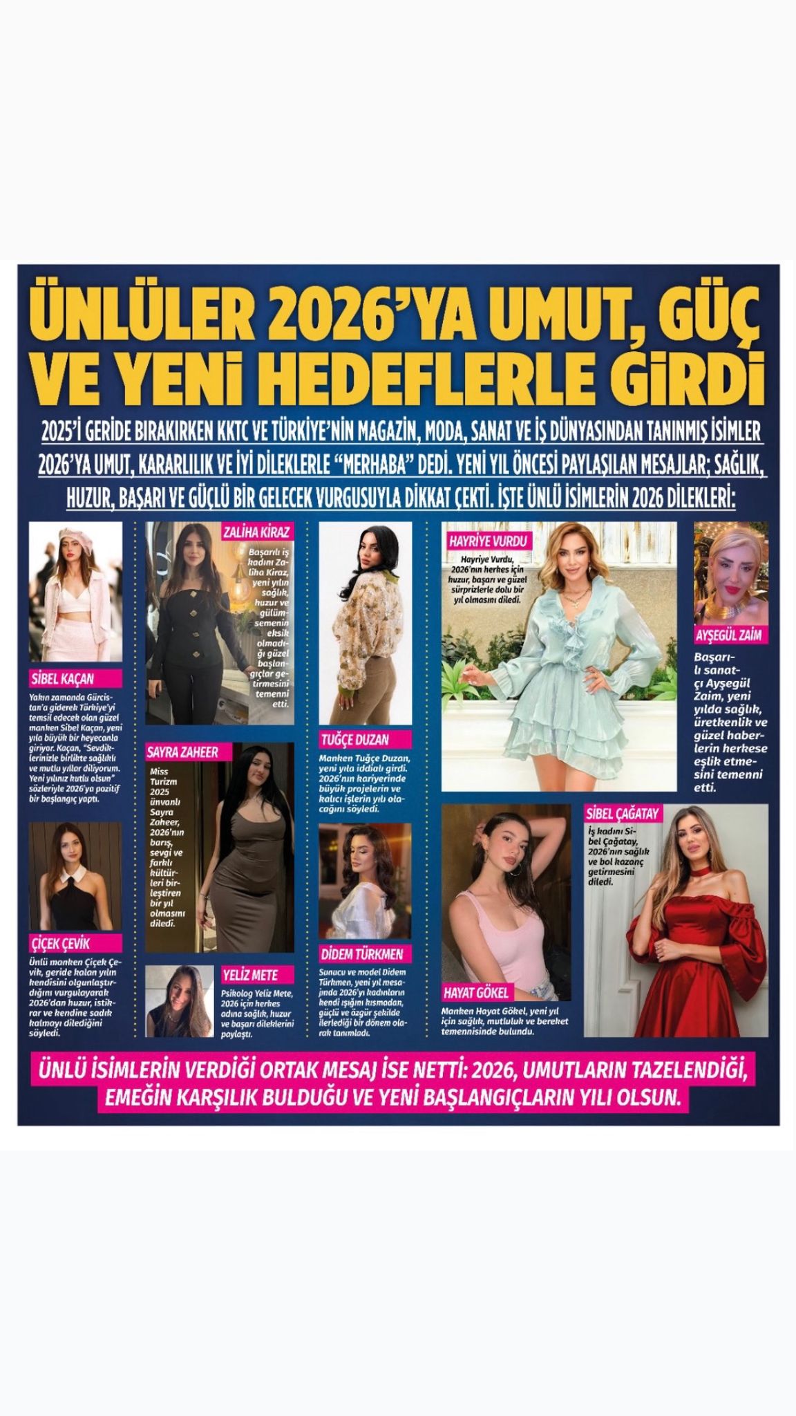 Magazin Gazetesi Ünlüler 2026'ya Umutla Girdi