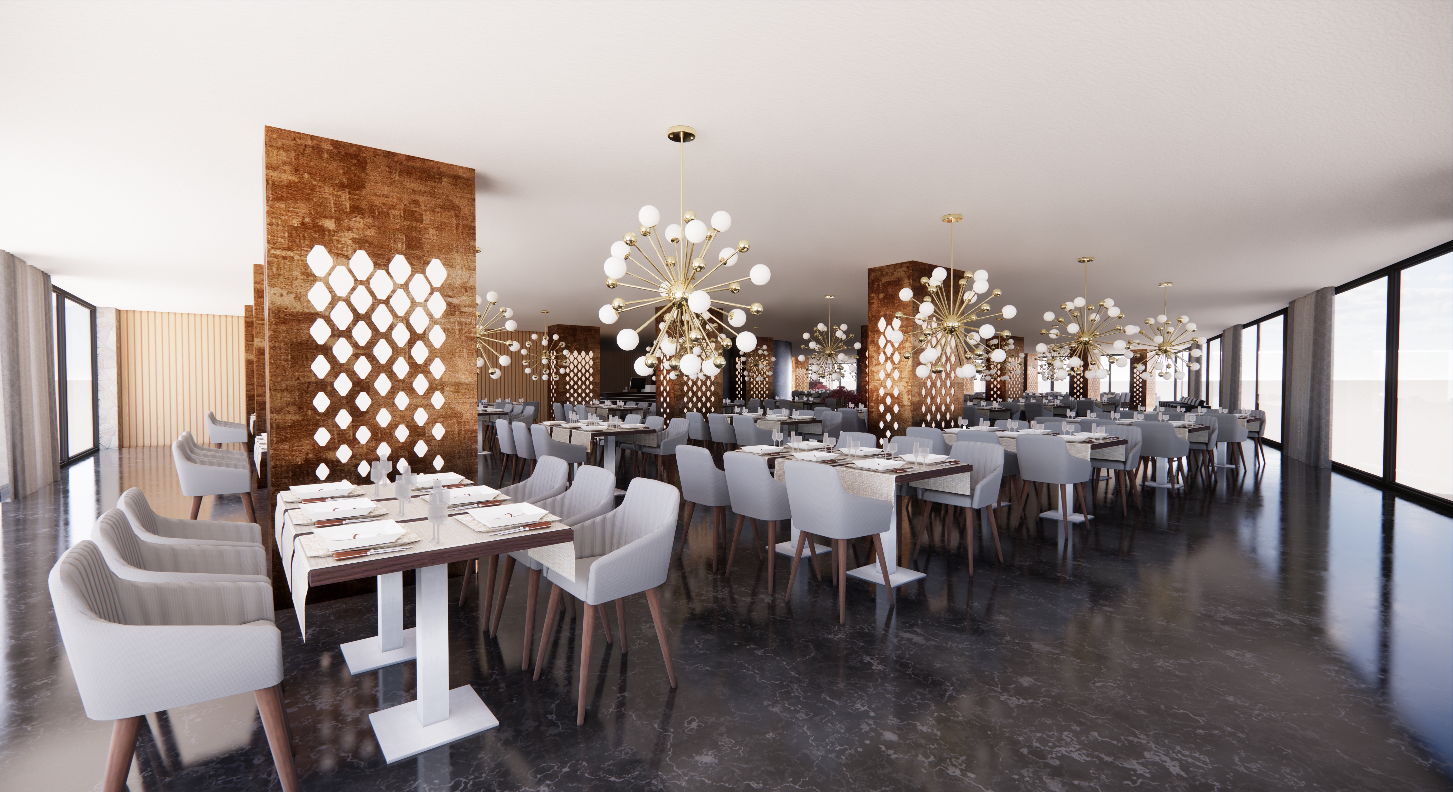 Bar bancone in marmo verde