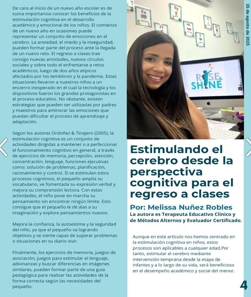 Estimulando el cerebro desde la perspectiva cognitiva para el regreso a clases