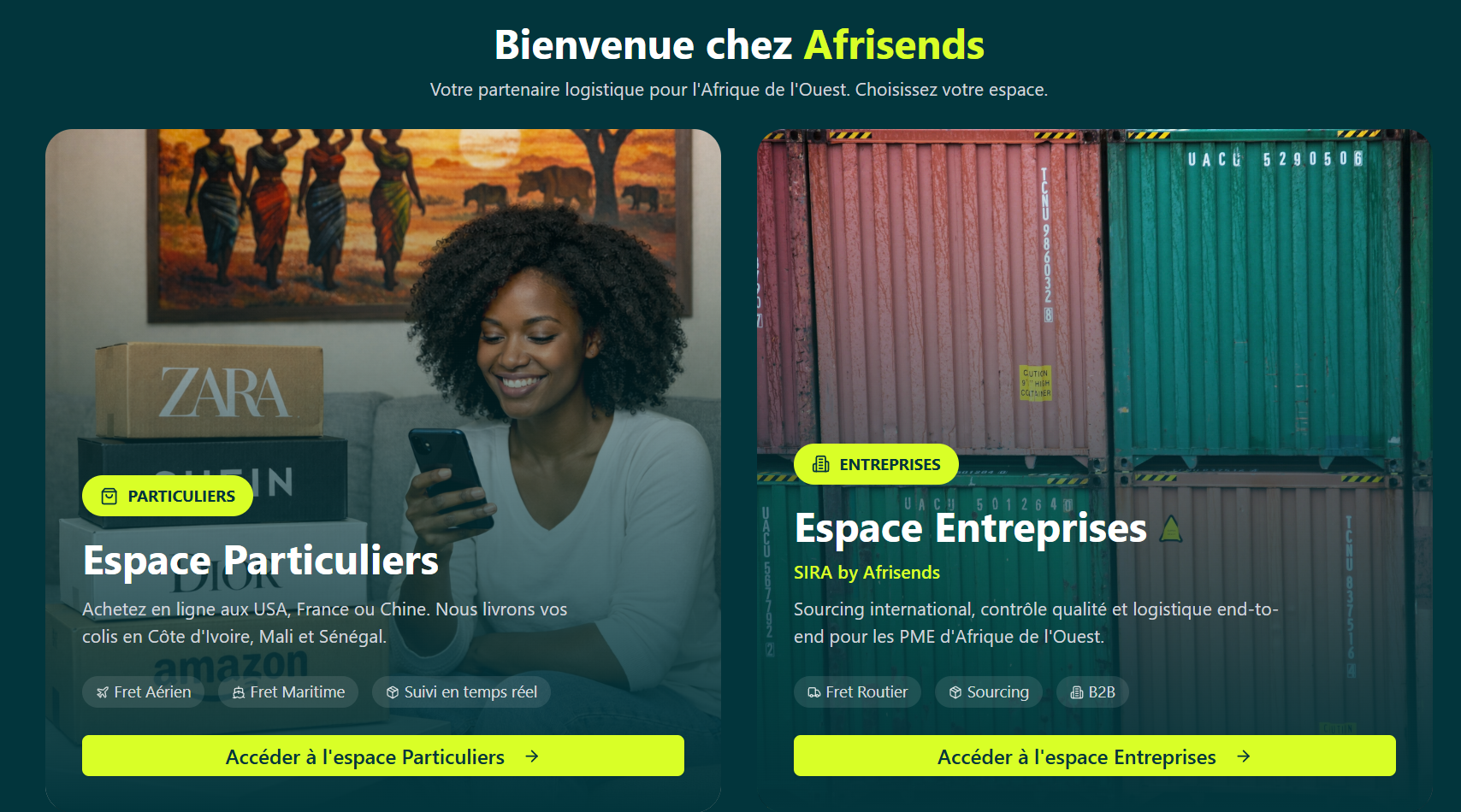 Découvrez le nouveau site Afrisends pour les particuliers