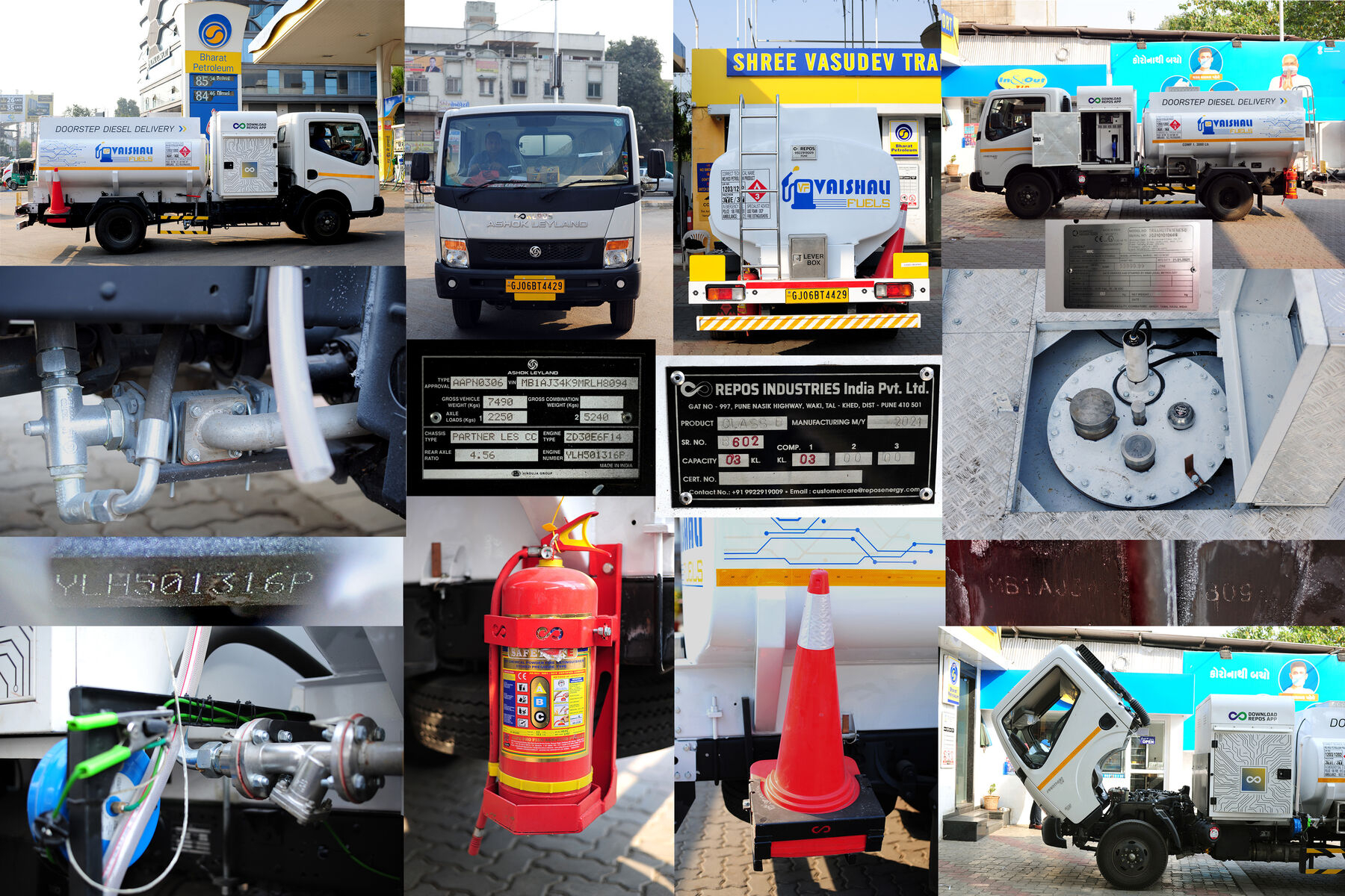 Vaishali Fuels bowser details — safety, meters, dispensing