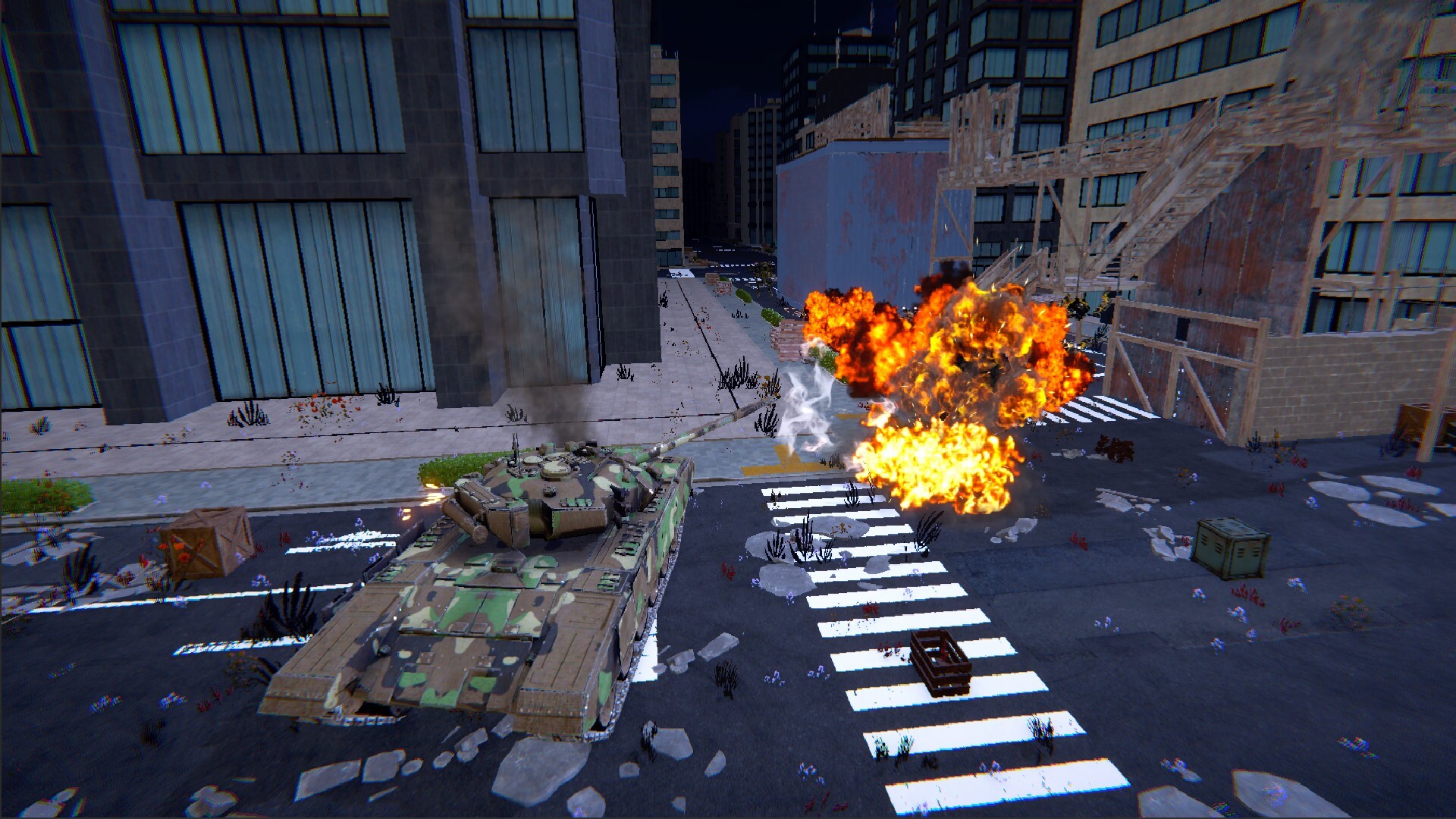 Tank combat in the streets