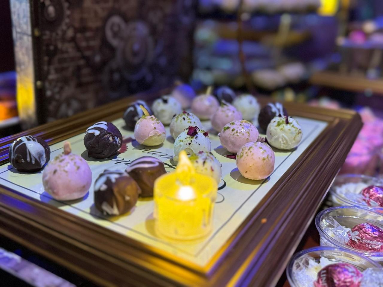 Cake pops and truffles display