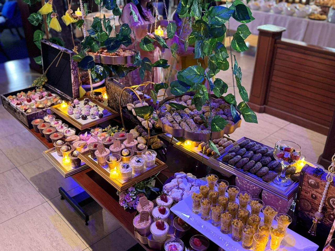 Dessert station with candles