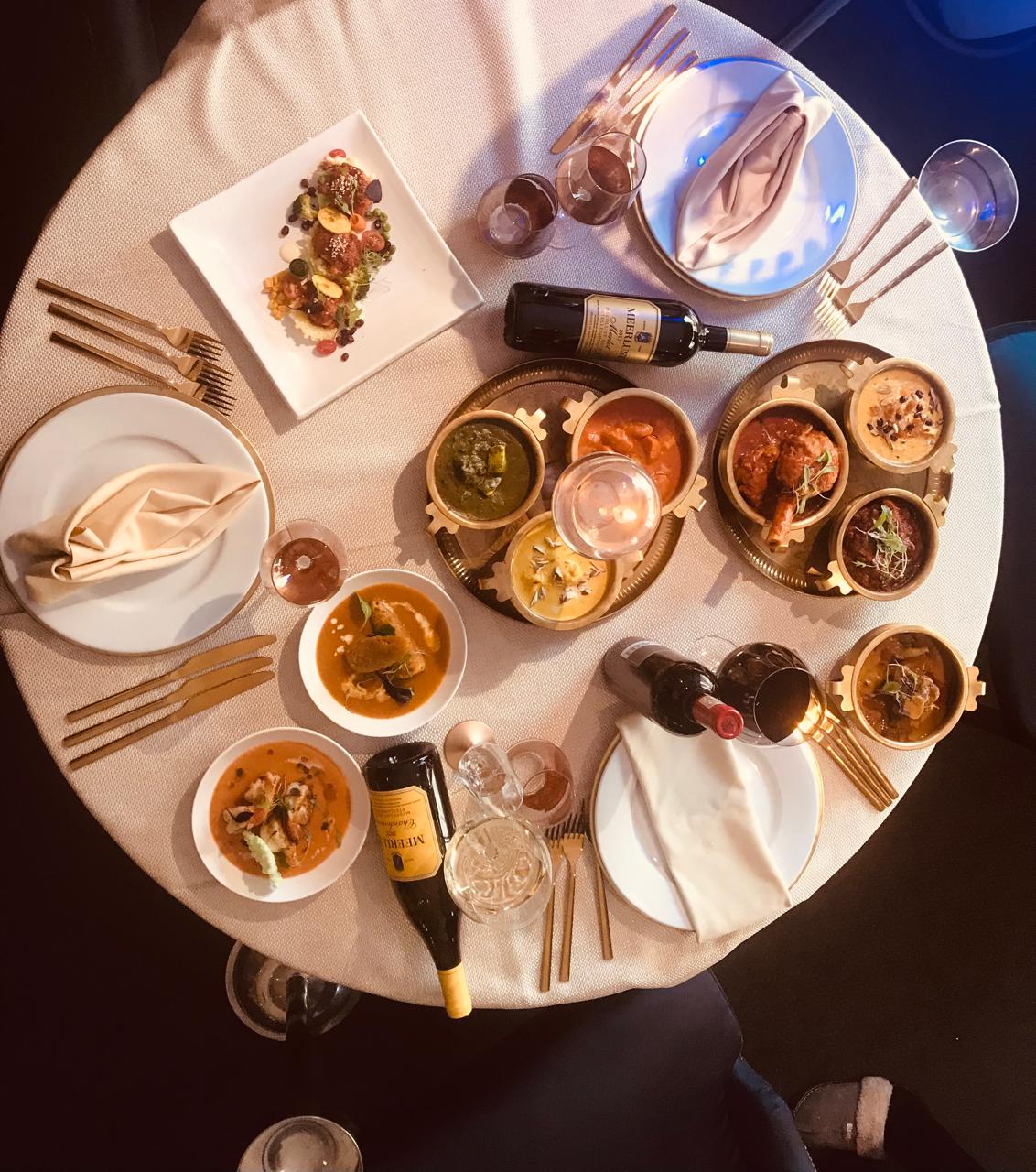 Full table spread dining experience