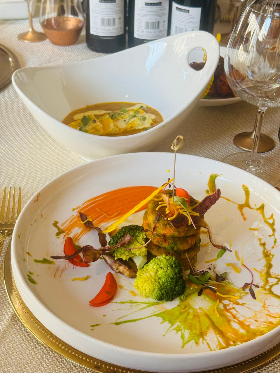 Vegetable stack with brandy