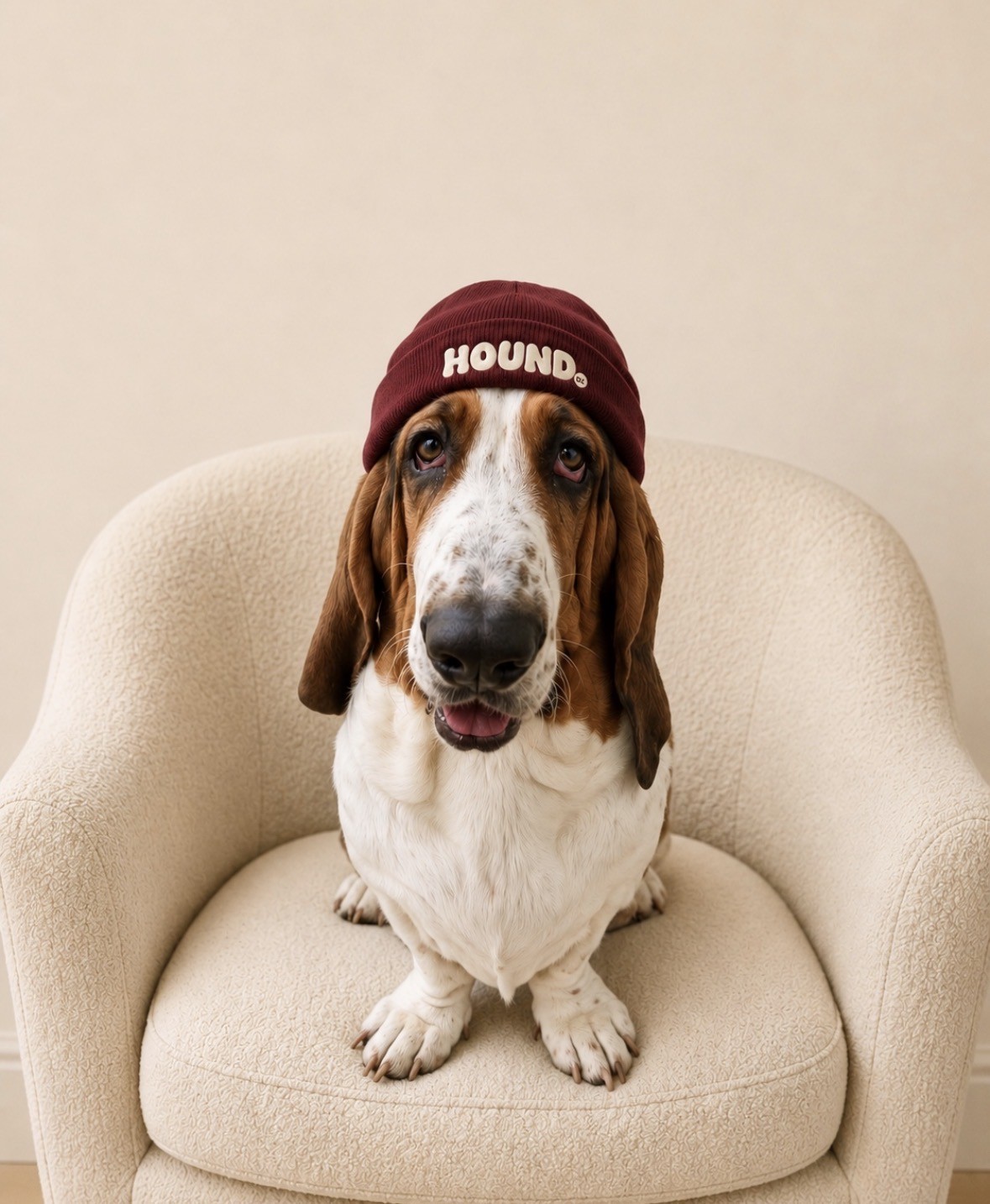 George in the Hound Oz beanie