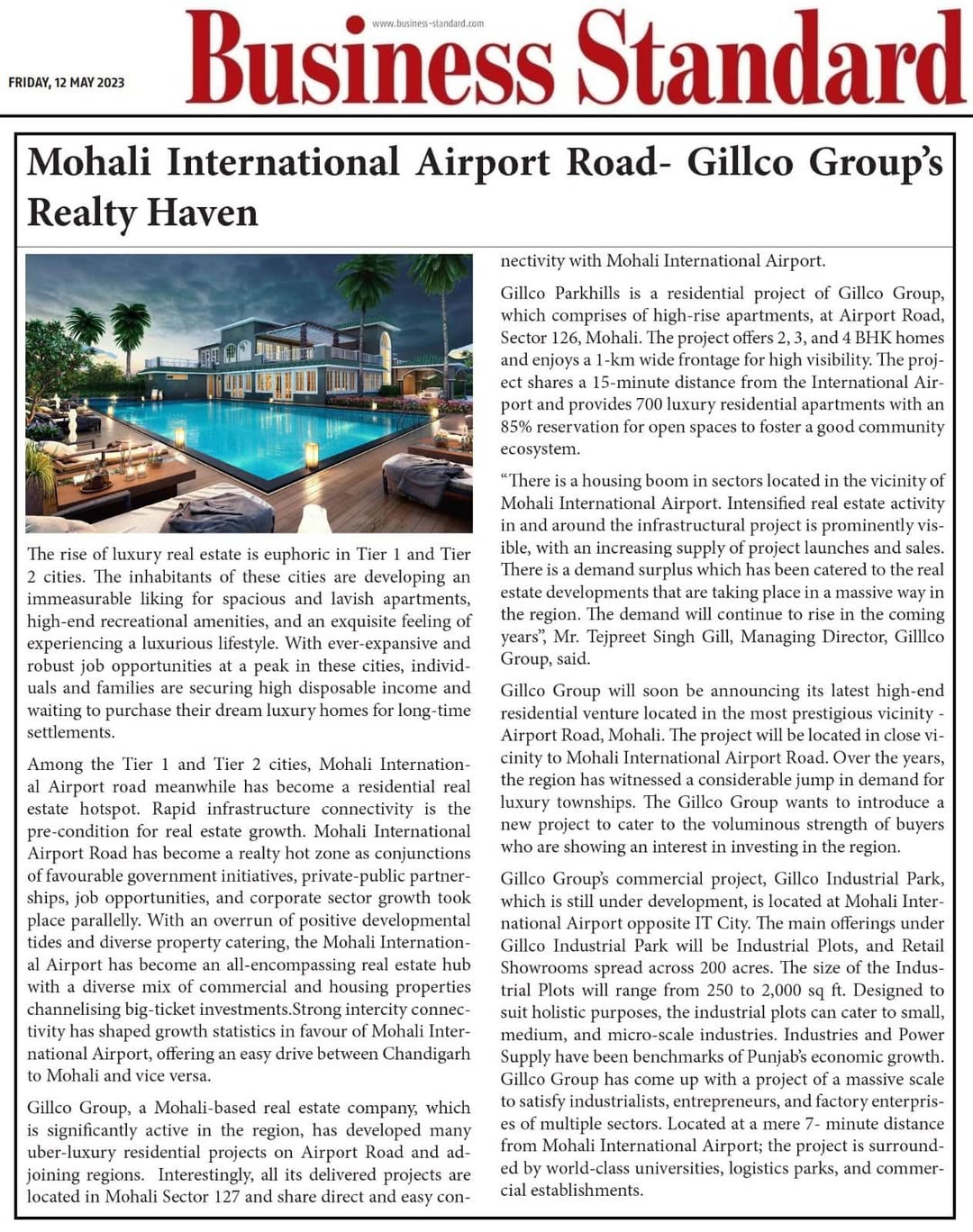 Gillco Group Featured in Business Standard