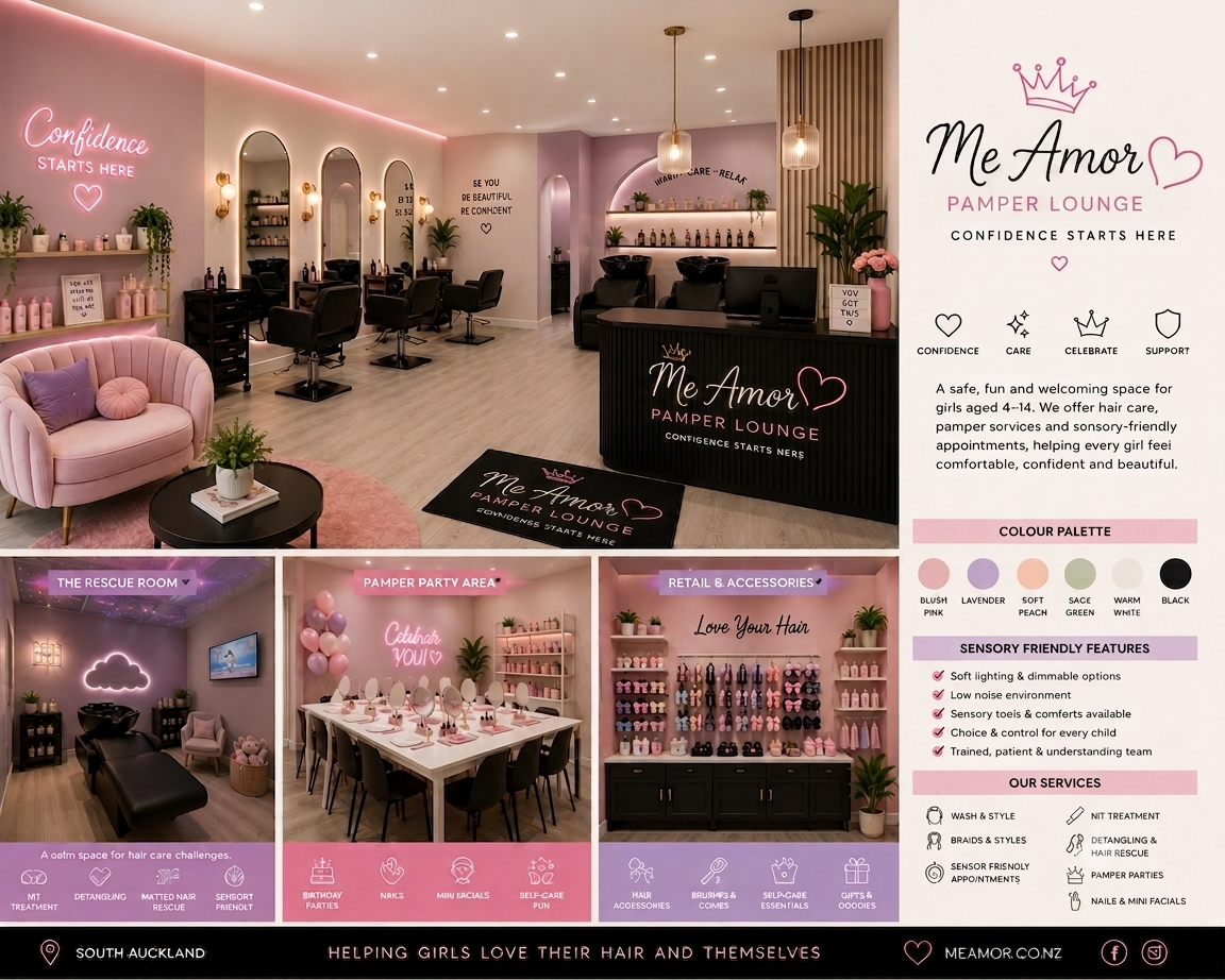 Aesthetic beauty salon interior — a first look at the Me Amor salon