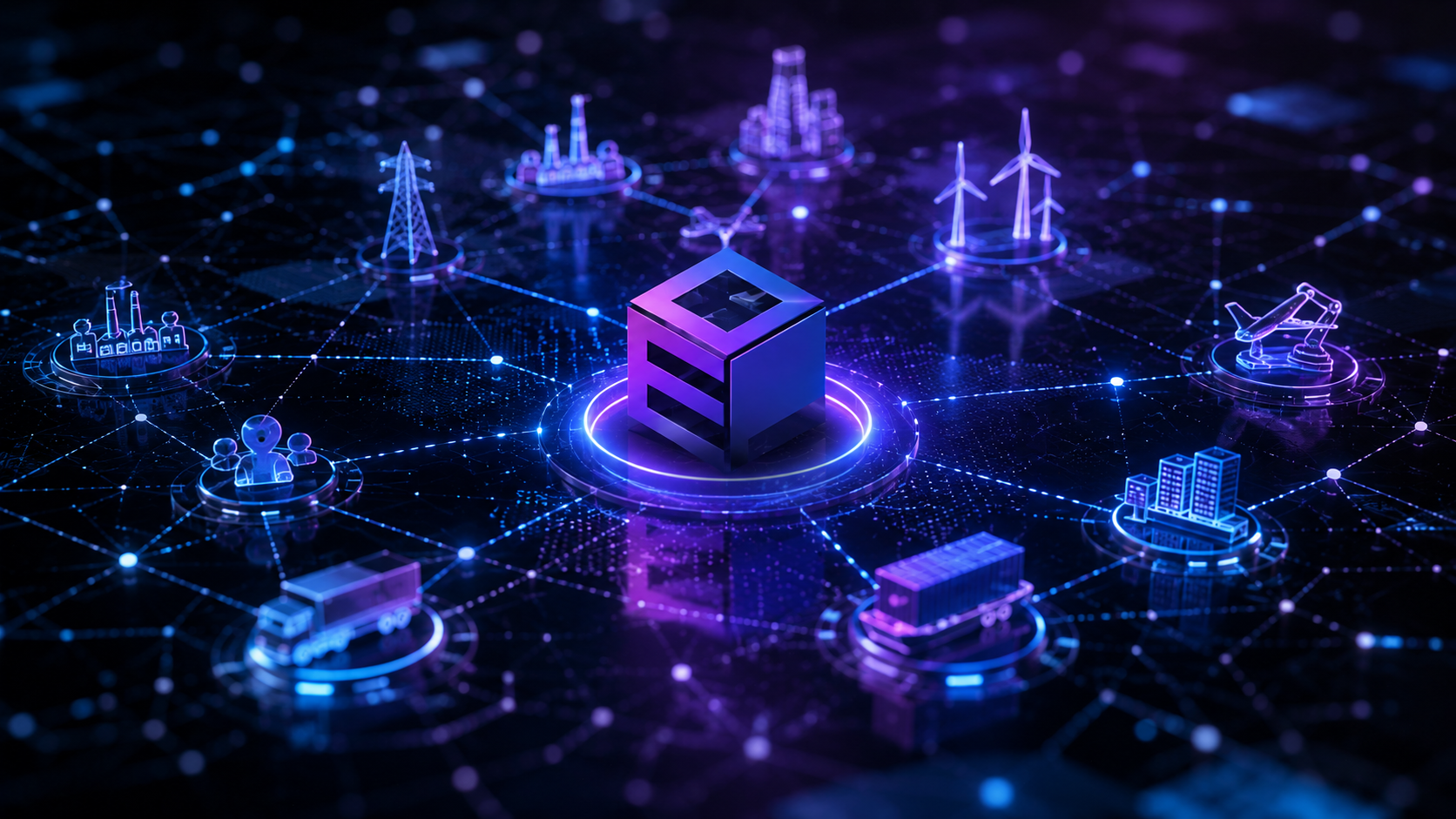 Un singur ecosistem — hub isometric EPD conectat la toate industriile
