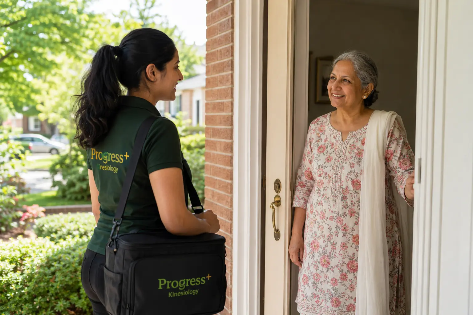 Registered Kinesiologist Etobicoke arriving for in home personal trainer for seniors session