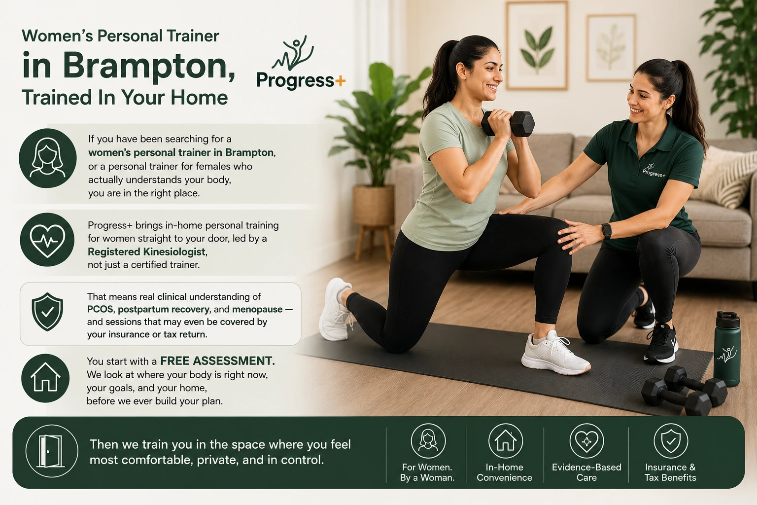 South Asian woman doing in-home personal training in Brampton