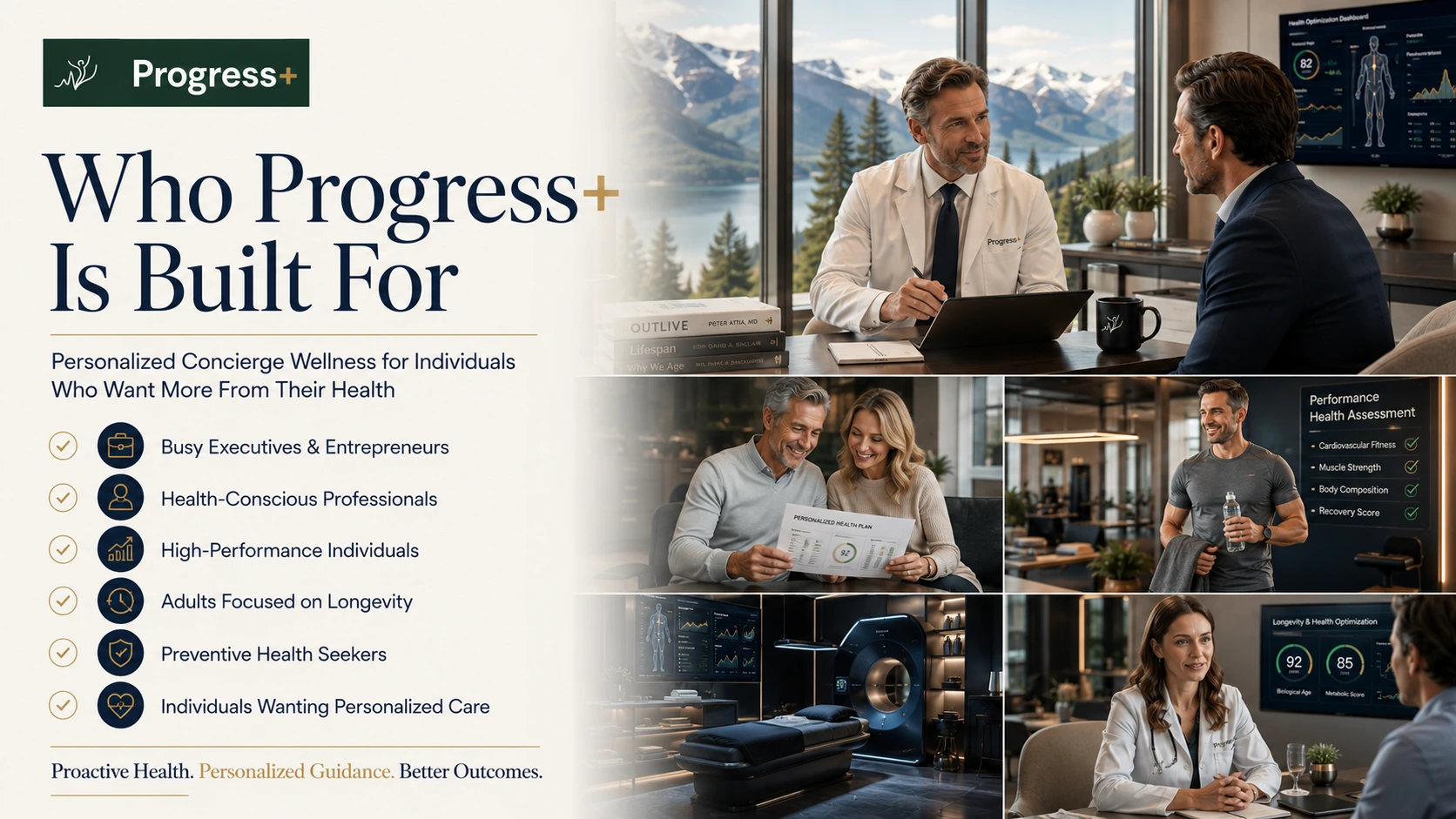 Who Progress+ is built for — personalized concierge wellness