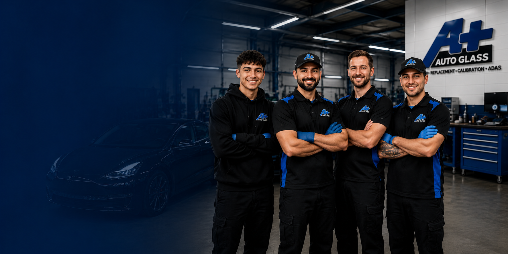 A+ Auto Glass certified technicians team