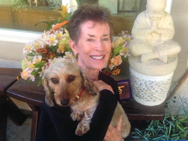 Linda D. Gallagher with her dog