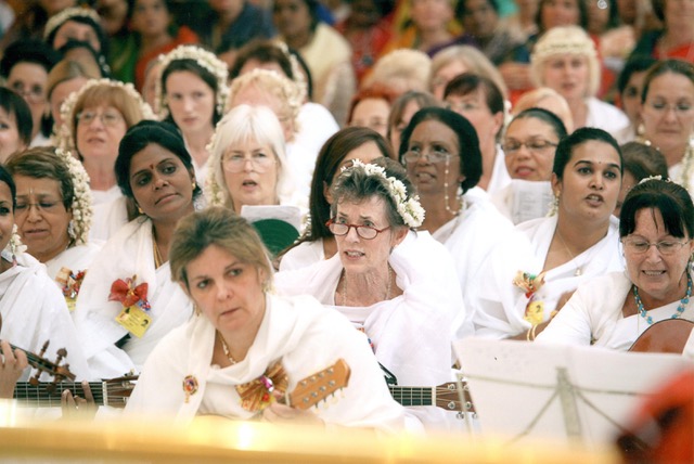 Linda D. Gallagher singing in choir
