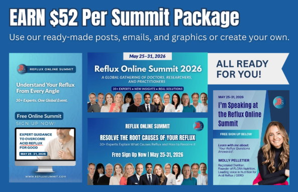 Reflux Online Summit 2026 · Earn a commission Per Sale