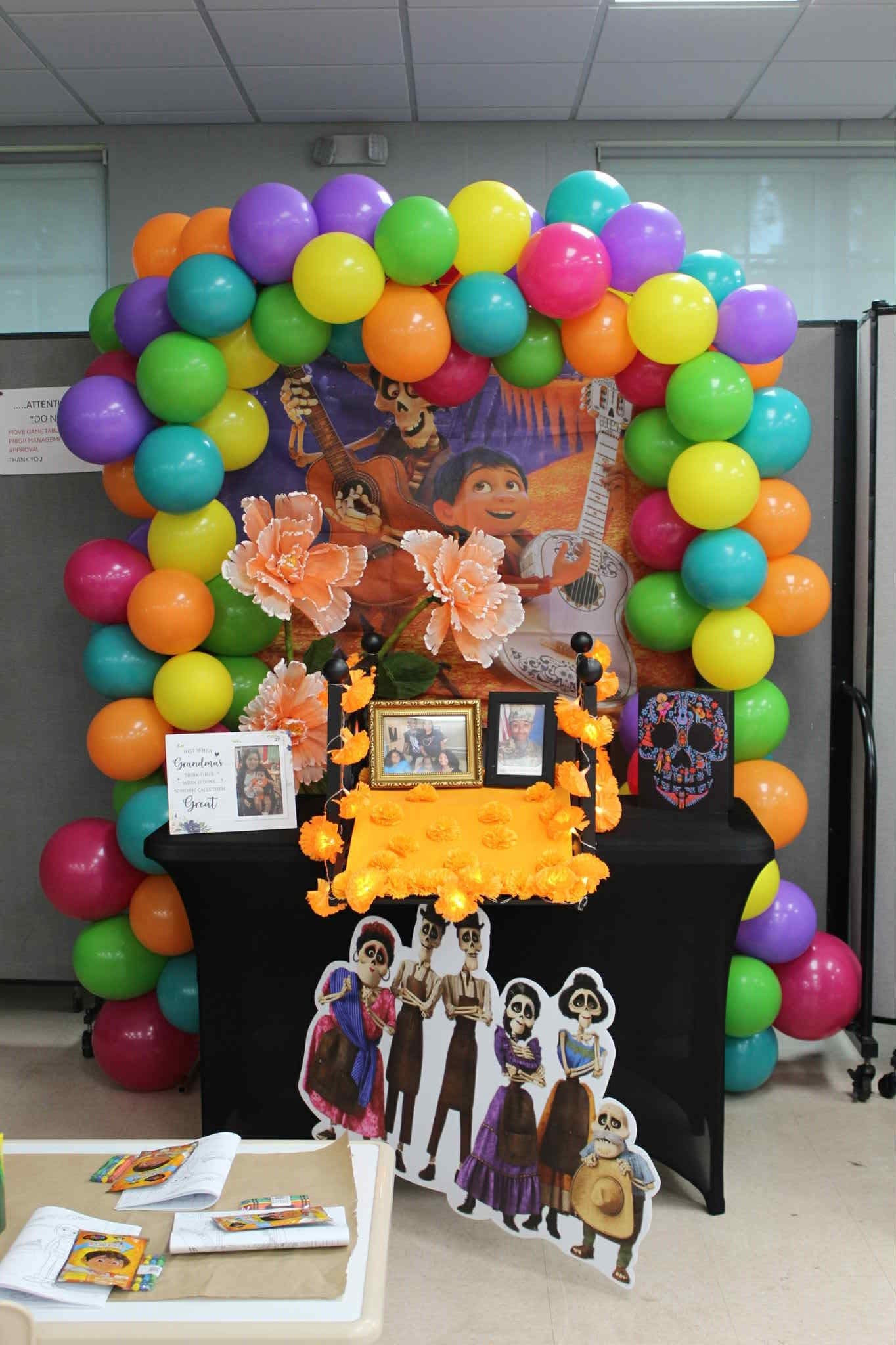 Hem of Grace Events memorial display with balloon arch graceful events Florida