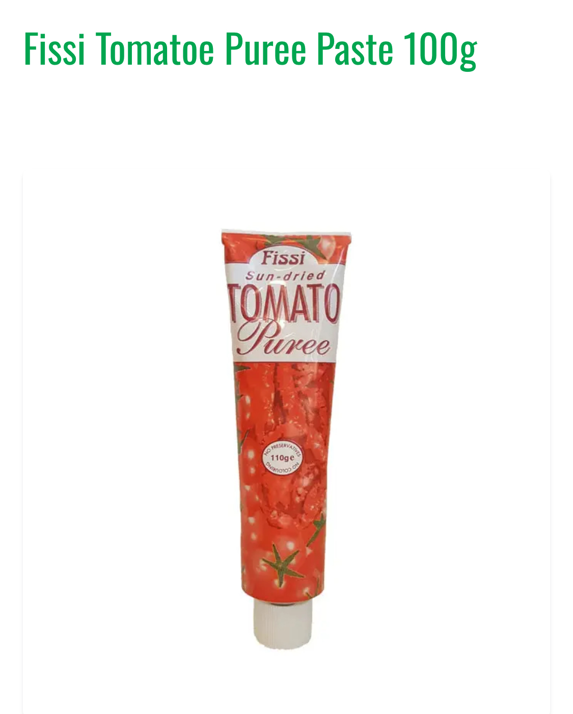 Fissi Sun-Dried Tomato Puree Paste 110g
