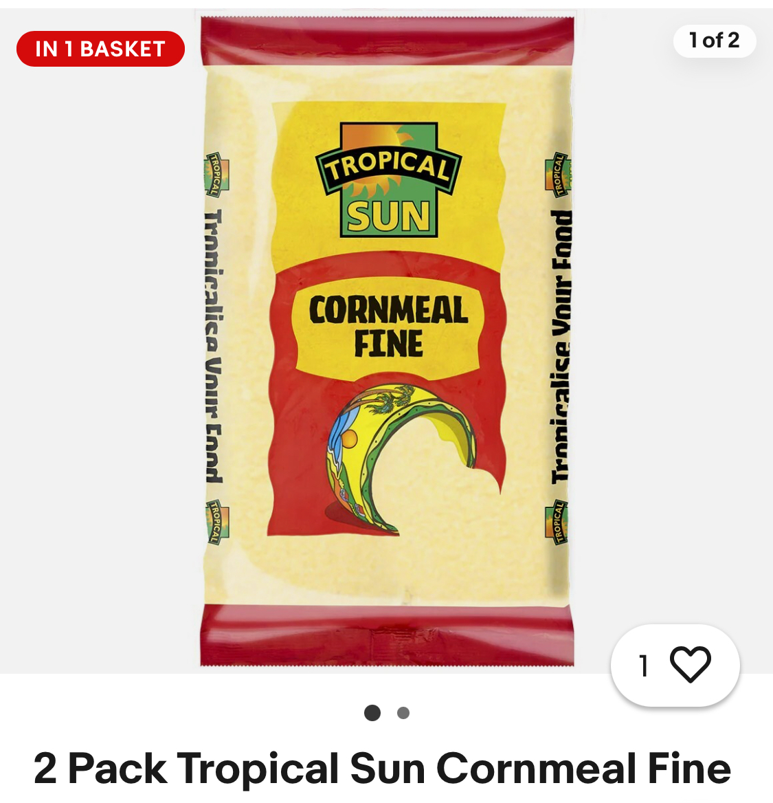 Tropical Sun Cornmeal Fine 2-Pack (2 x 500g)