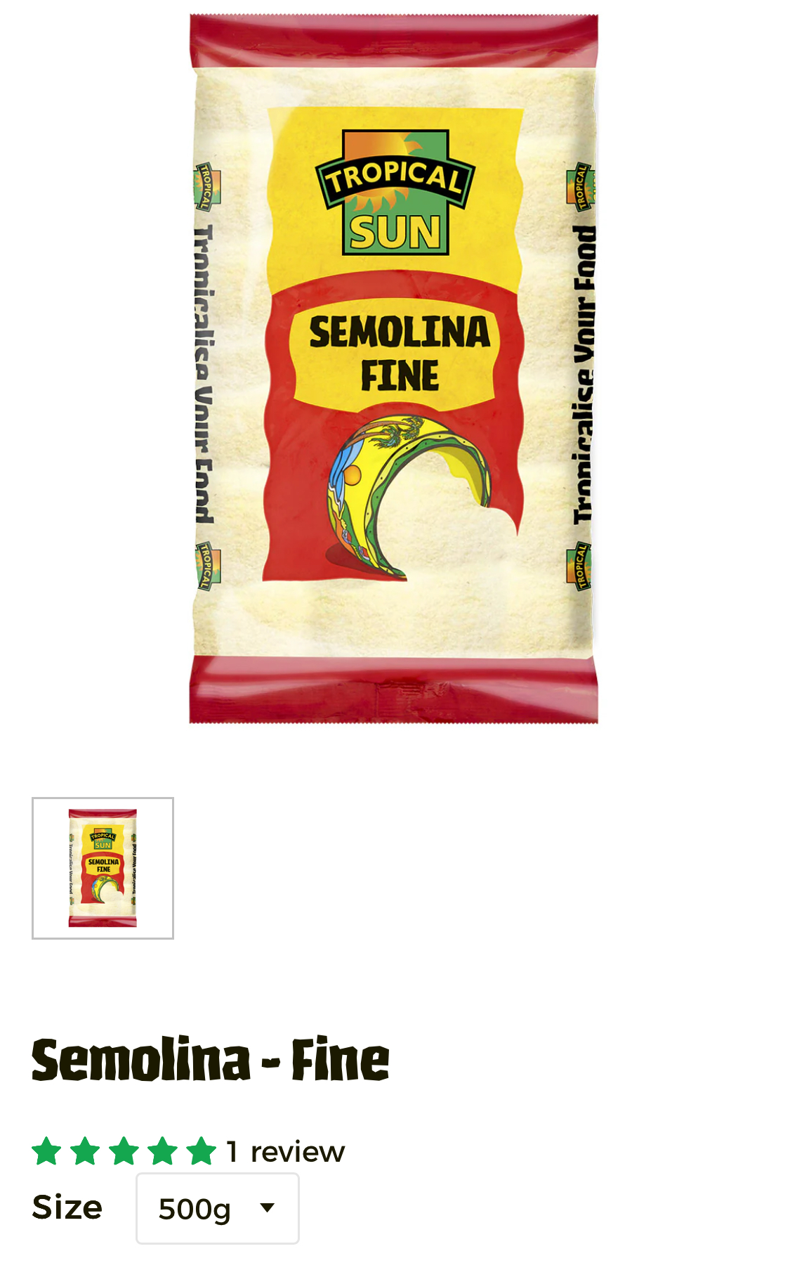 Tropical Sun Semolina Fine 500g