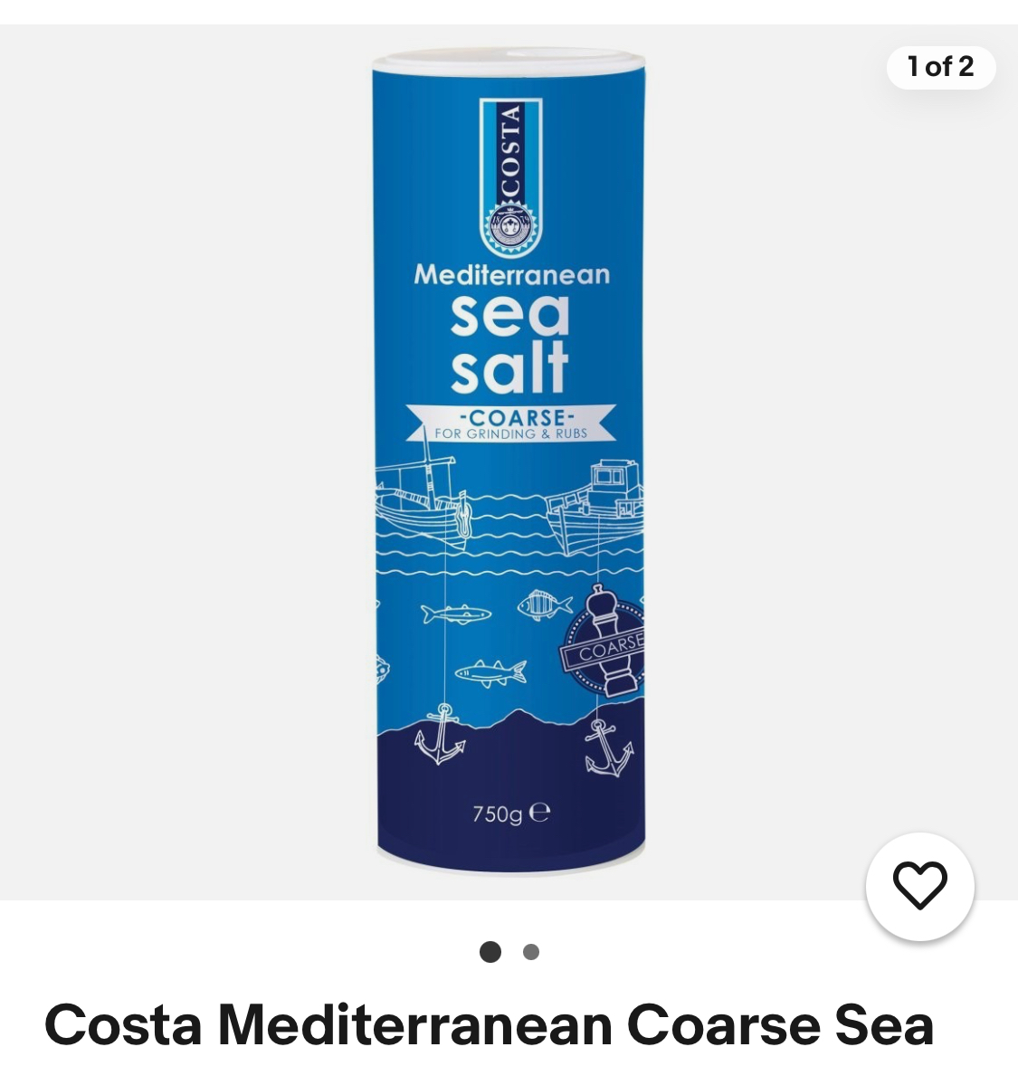 Costa Mediterranean Coarse Sea Salt 750g
