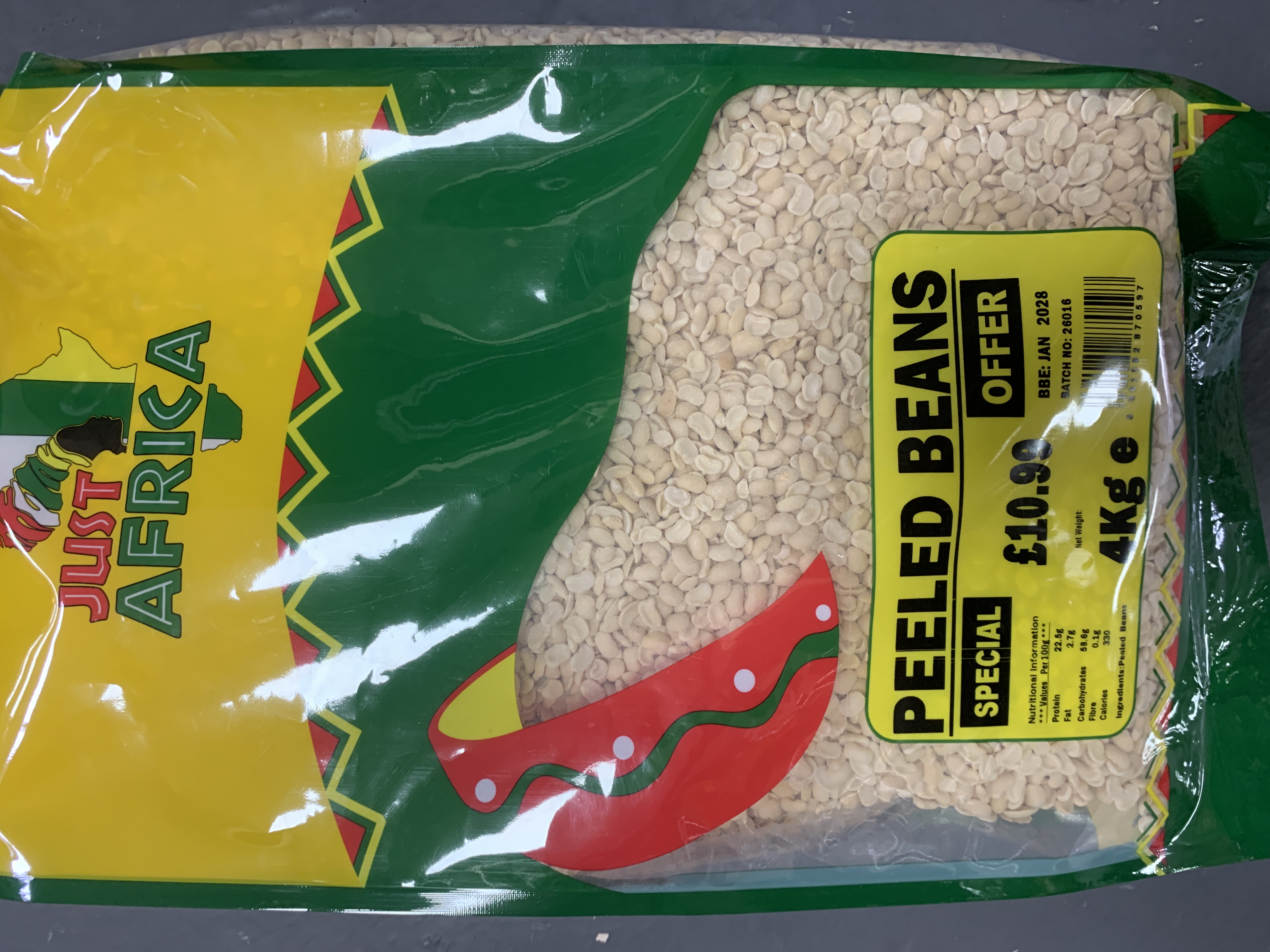 Just Africa Peeled Beans 4kg