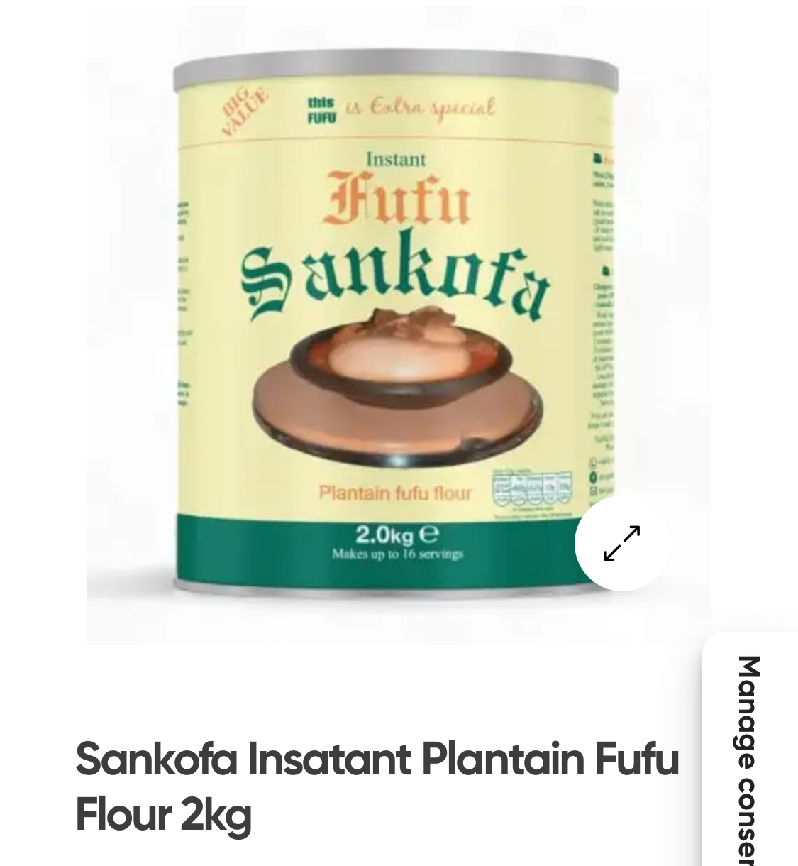 Sankofa Instant Plantain Fufu Flour 2kg