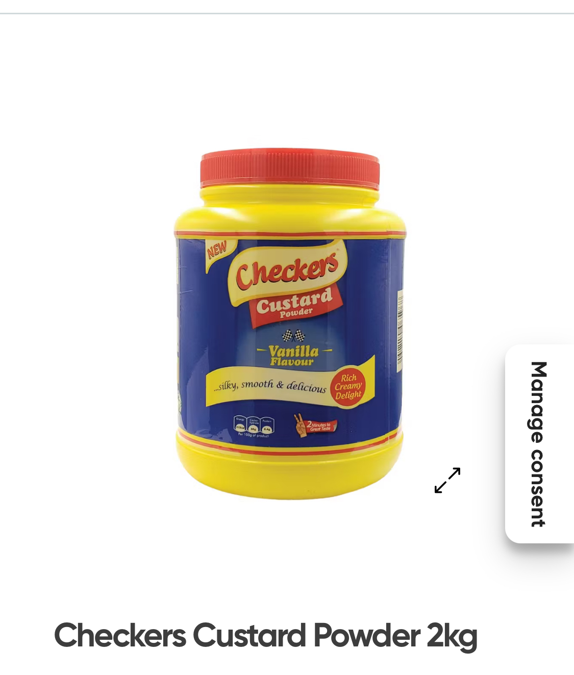 Checkers Custard Powder Vanilla Flavour 1kg