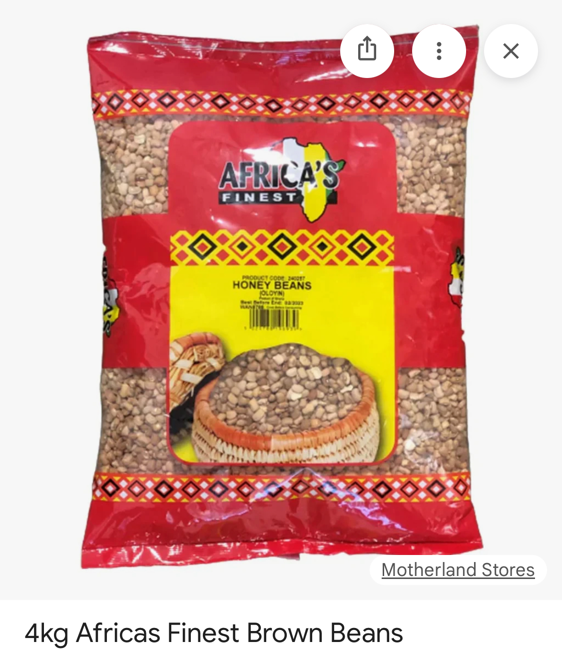 Africa's Finest Honey Beans (Oloyin) 4kg