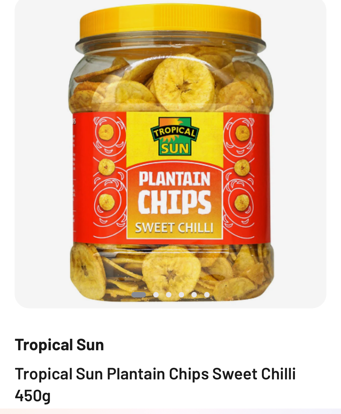 Tropical Sun Plantain Chips Sweet Chilli 450g