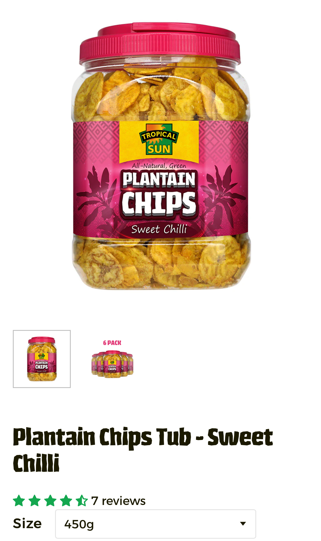 Tropical Sun Plantain Chips Sweet Chilli 450g (Pink)