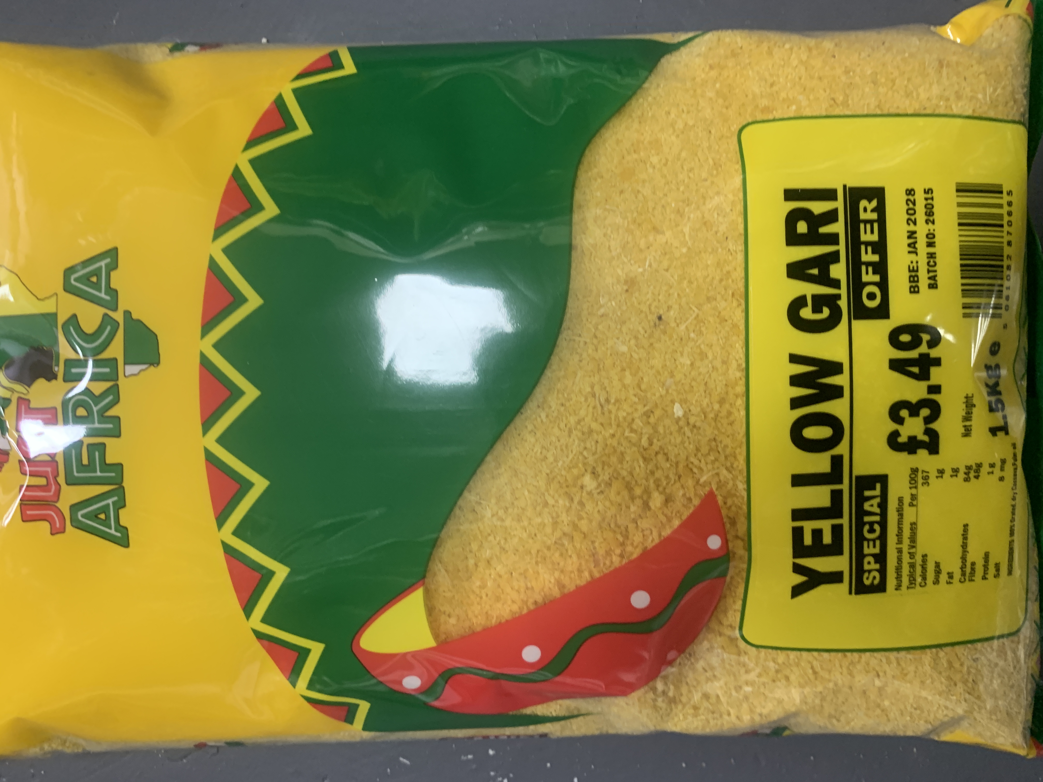 Just Africa Yellow Gari 1.5kg