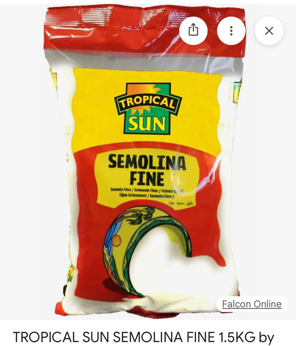 Tropical Sun Semolina Fine 1.5kg