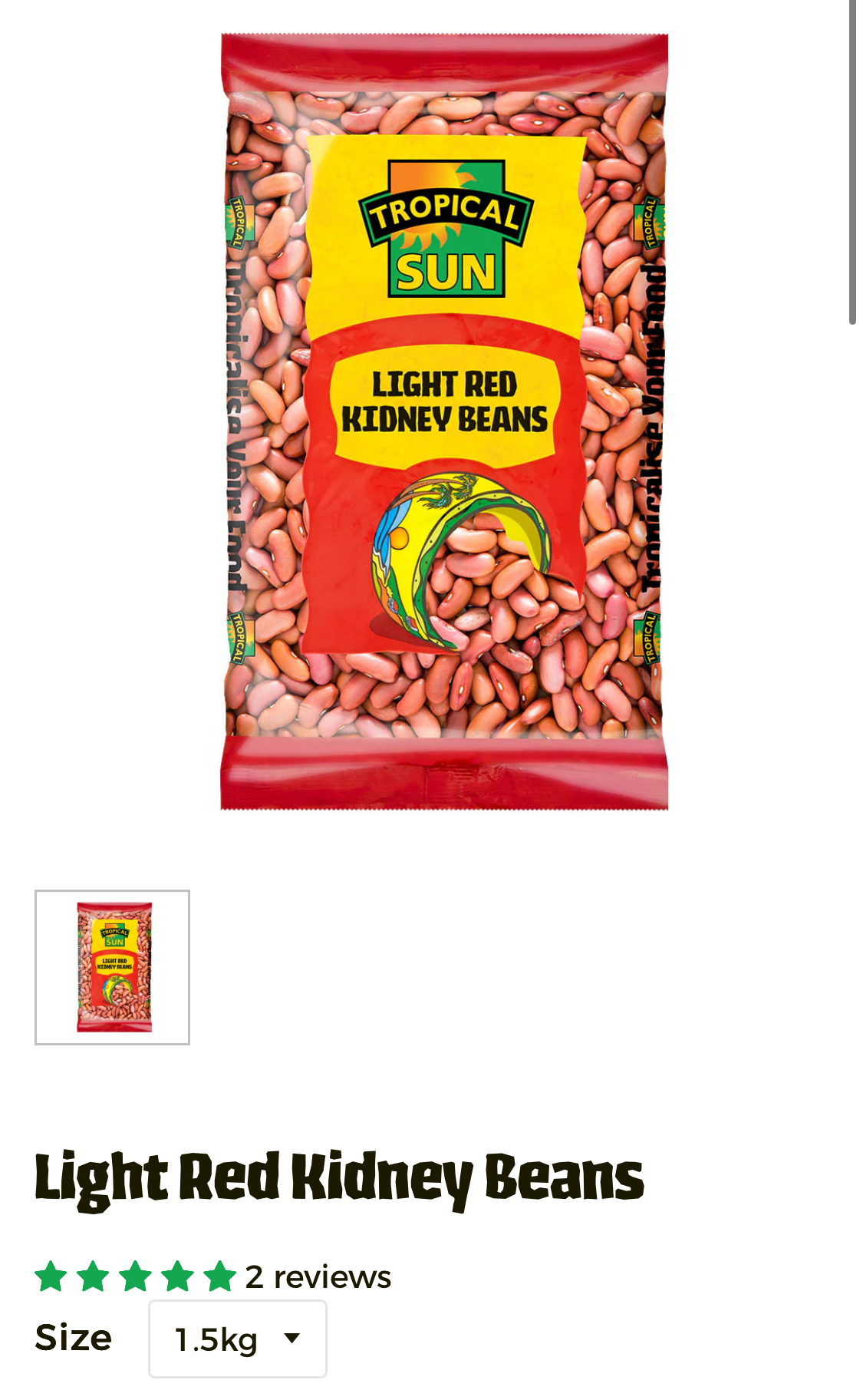Tropical Sun Light Red Kidney Beans 1.5kg