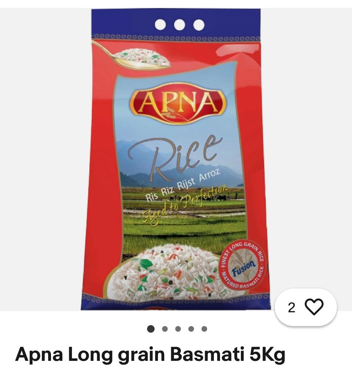 Apna Long Grain Basmati Rice 5kg
