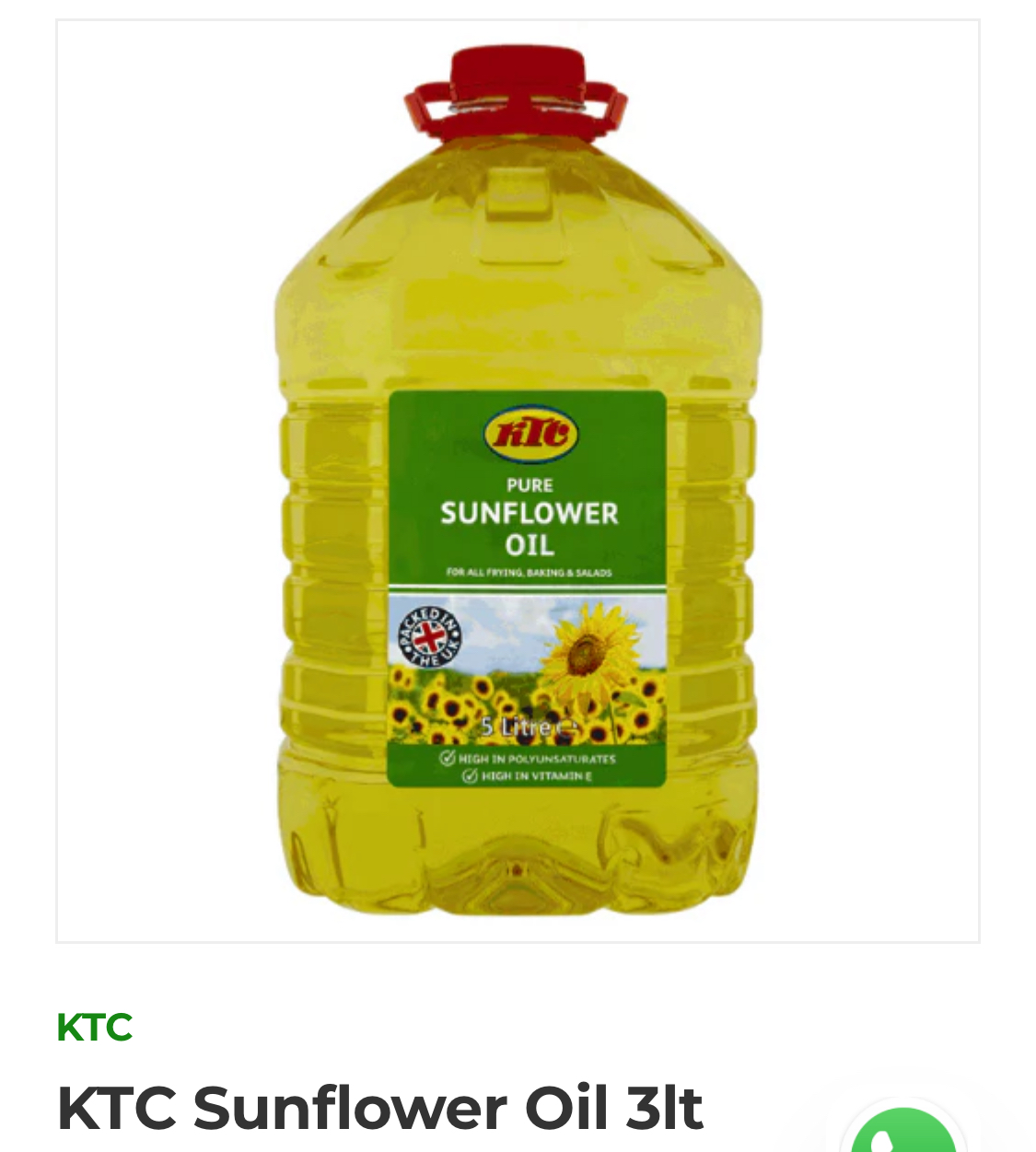 KTC Pure Sunflower Oil 5L