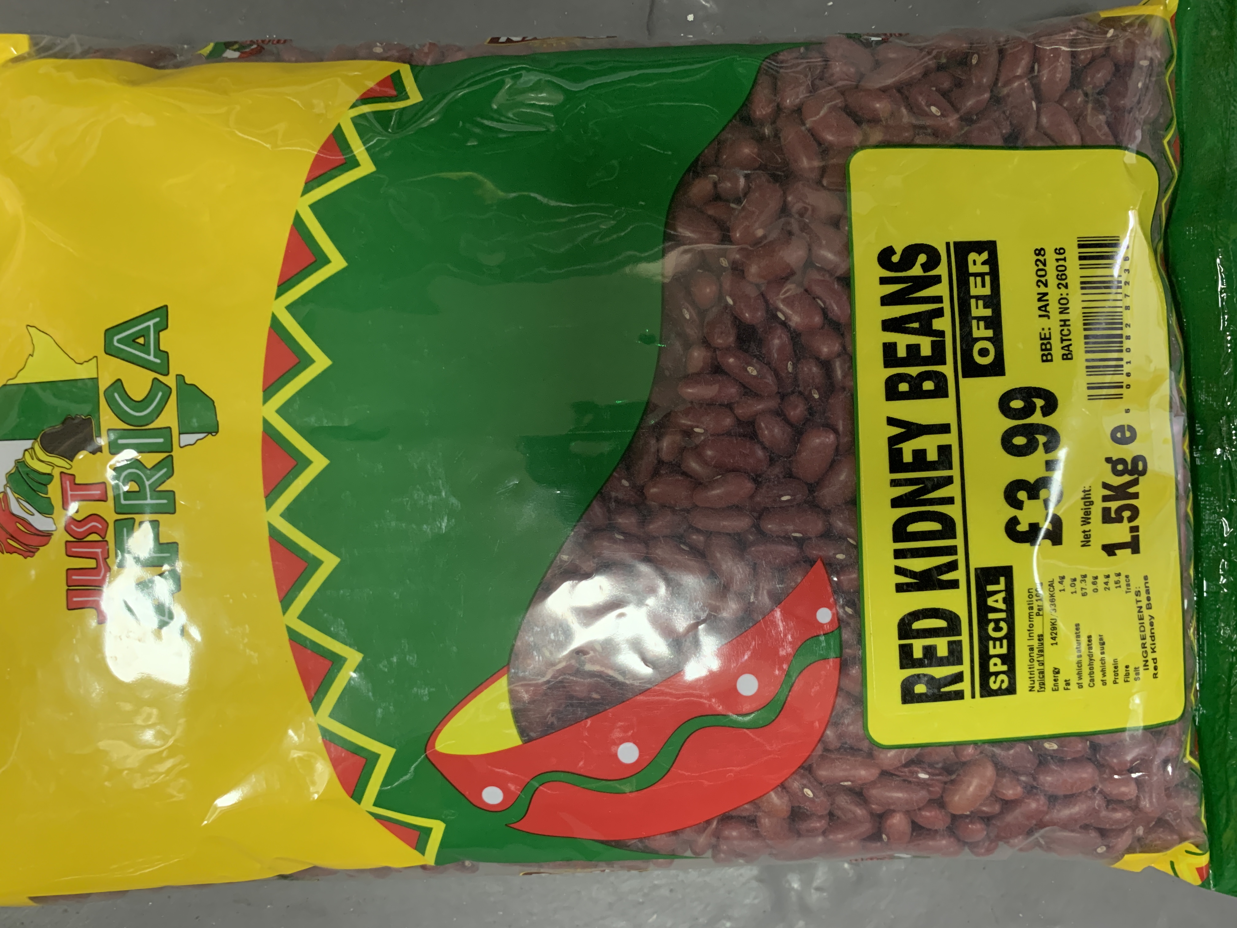 Just Africa Red Kidney Beans 1.5kg