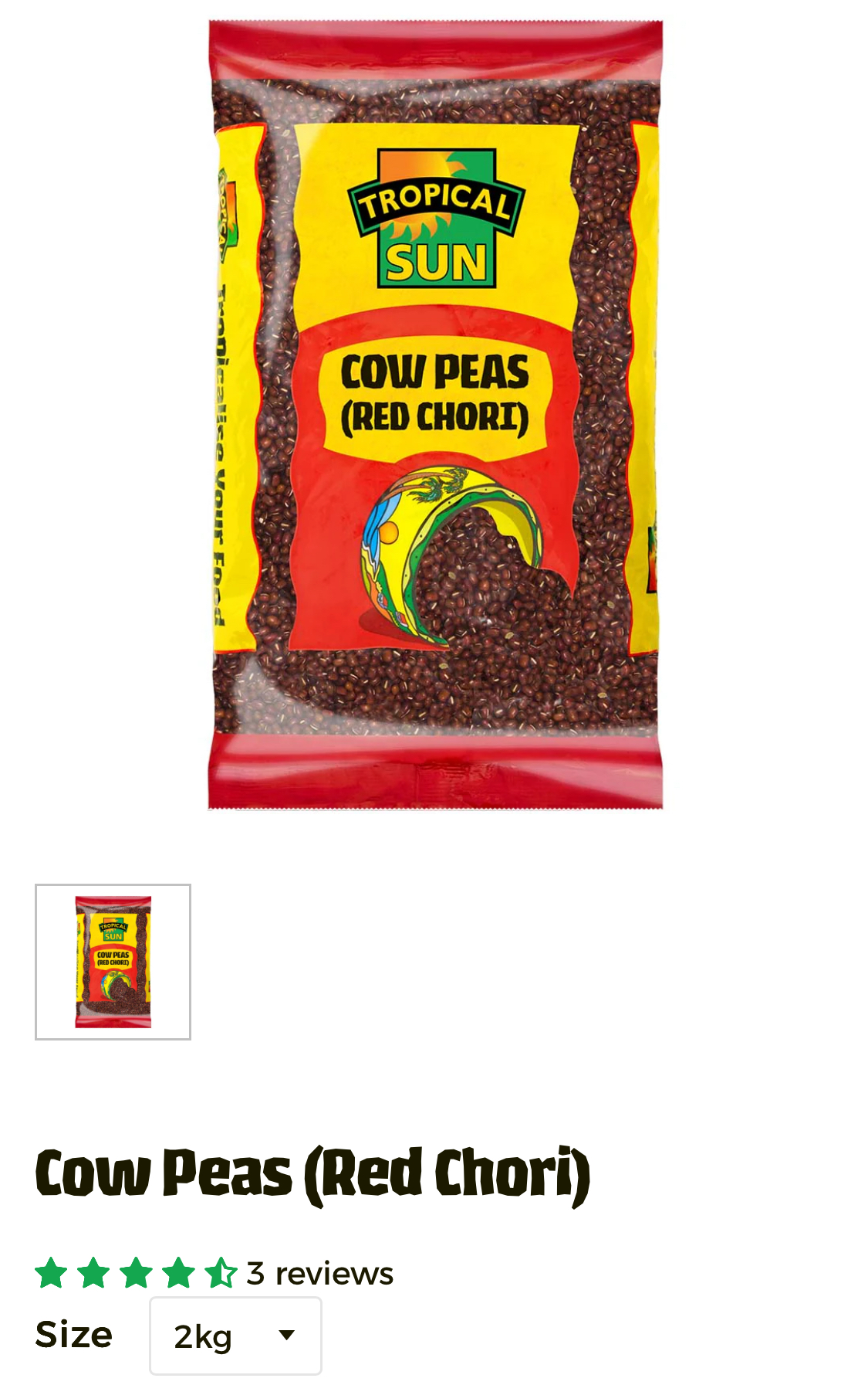 Tropical Sun Cow Peas (Red Chori) 2kg