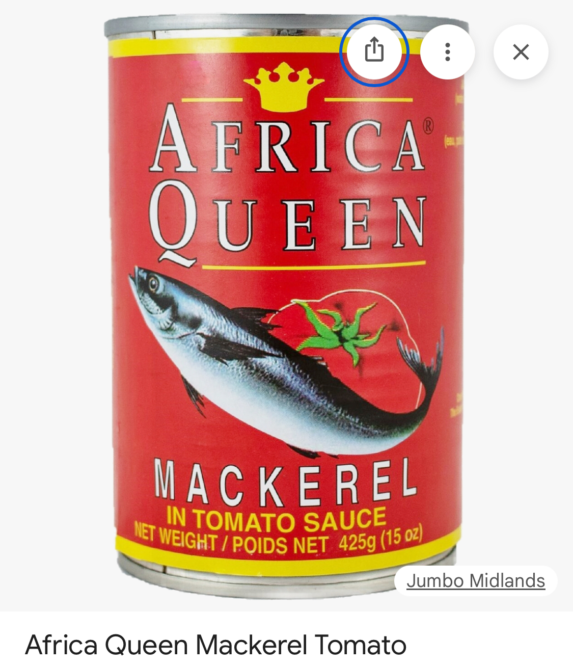Africa Queen Mackerel in Tomato Sauce 425g