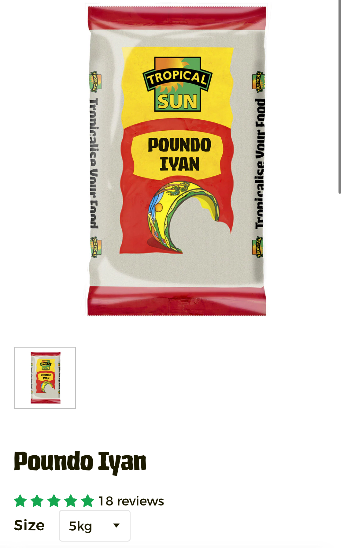 Tropical Sun Poundo Iyan 5kg